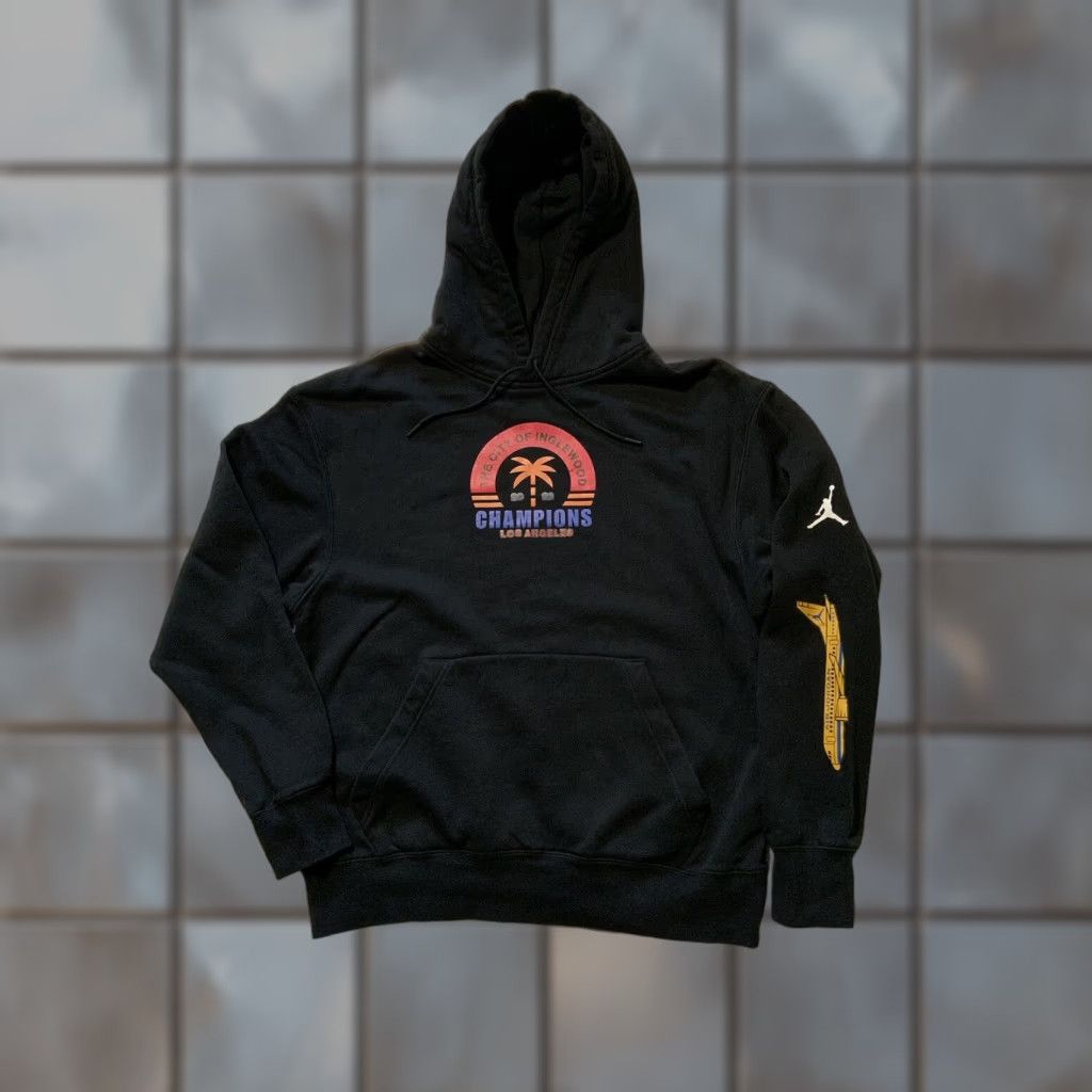 Jordan Brand VINTAGE Air Jordan City Of Inglewood 2022 Champions Los Angeles Pullover Hoodie Sz. M Mens Black Size US M / EU 48-50 / 2 - 1 Thumbnail