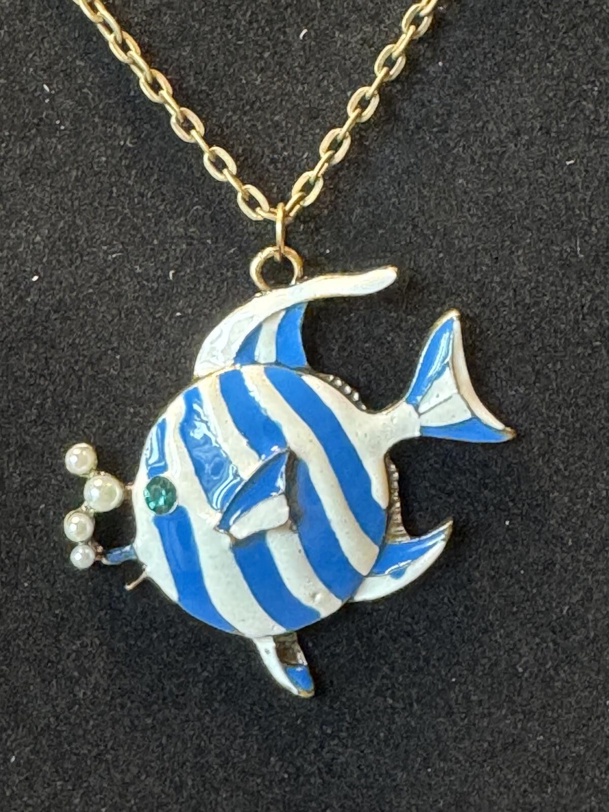 Other Betsey Johnson Blue and White Fish Pendant Necklace Size ONE SIZE - 2 Thumbnail