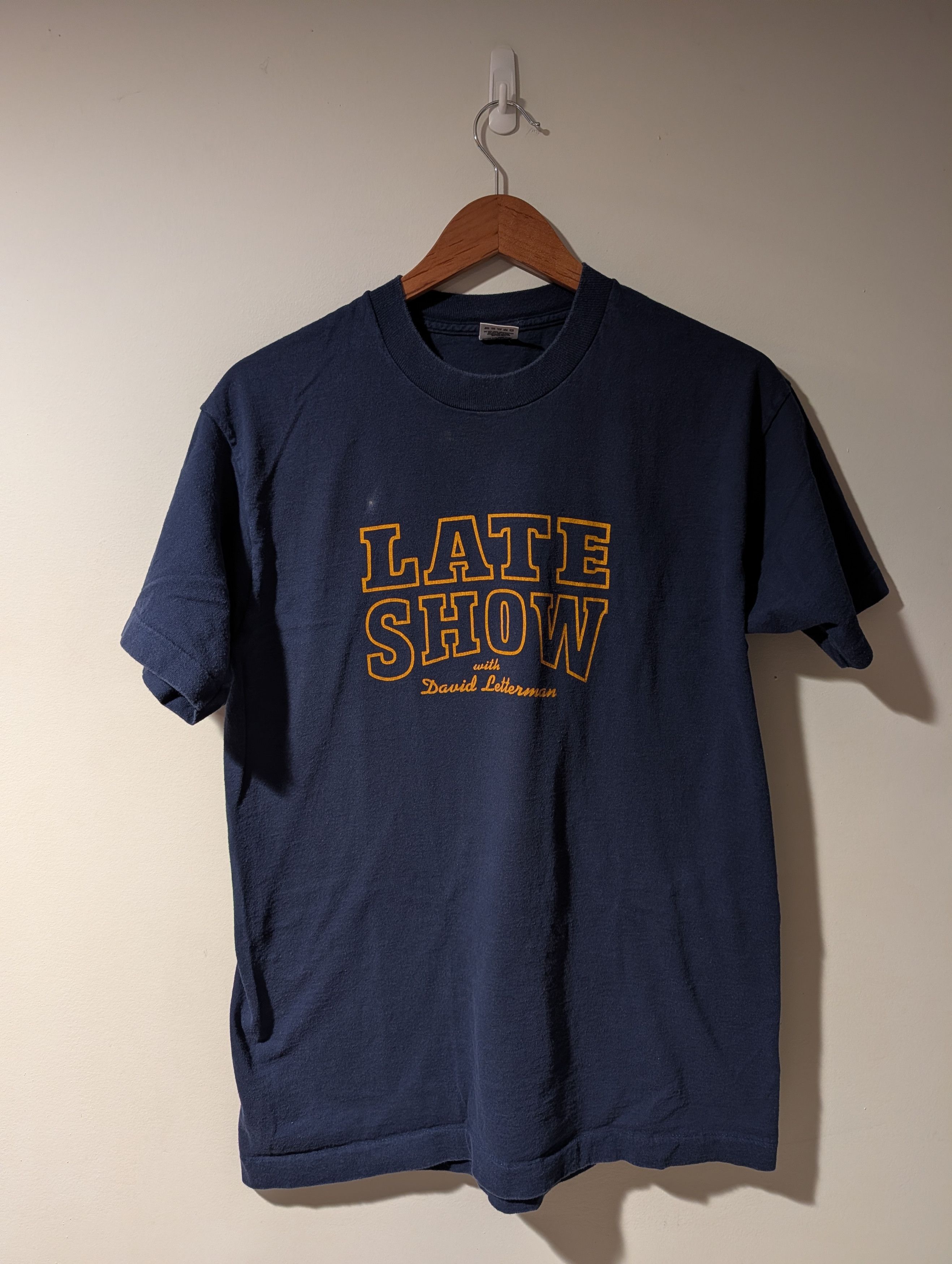 Fruit Of The Loom Vintage 90s Late Show David Letterman T Shirt Fruit Loom Size US L / EU 52-54 / 3 - 1 Thumbnail