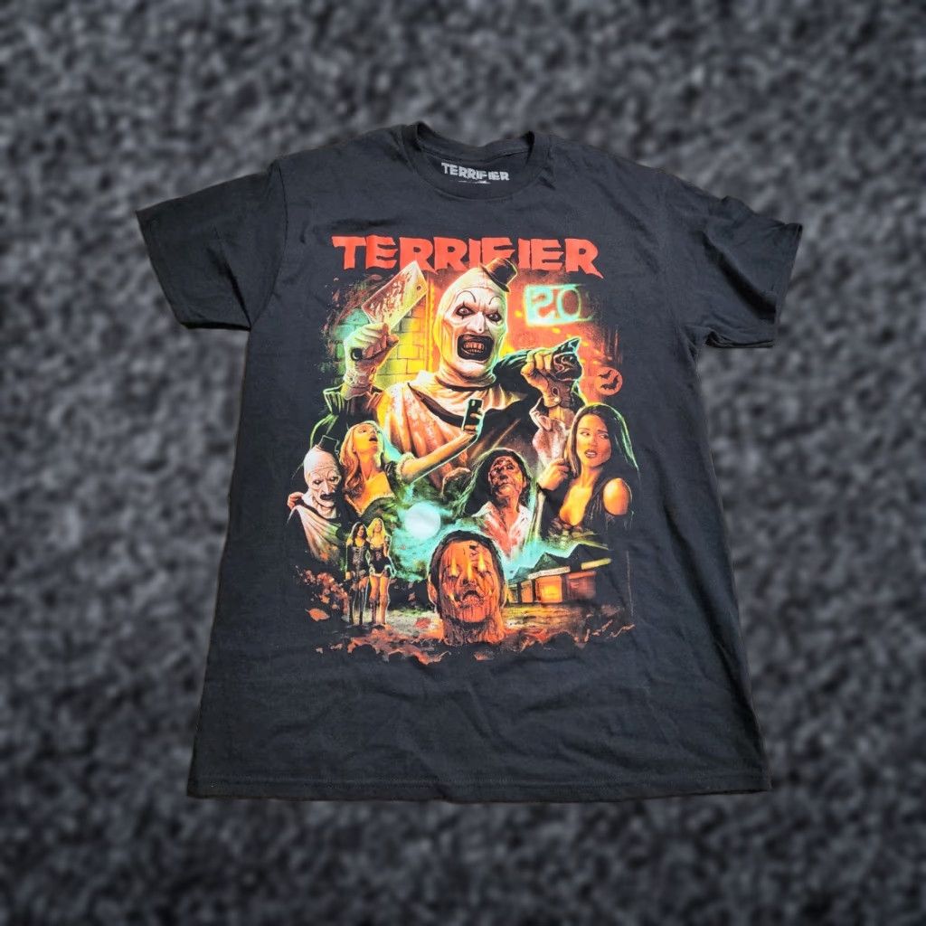 Vintage Adult L Terrifier T Shirt Art The Clown Black Man of the Hour Halloween Horror Size US L / EU 52-54 / 3 - 1 Thumbnail