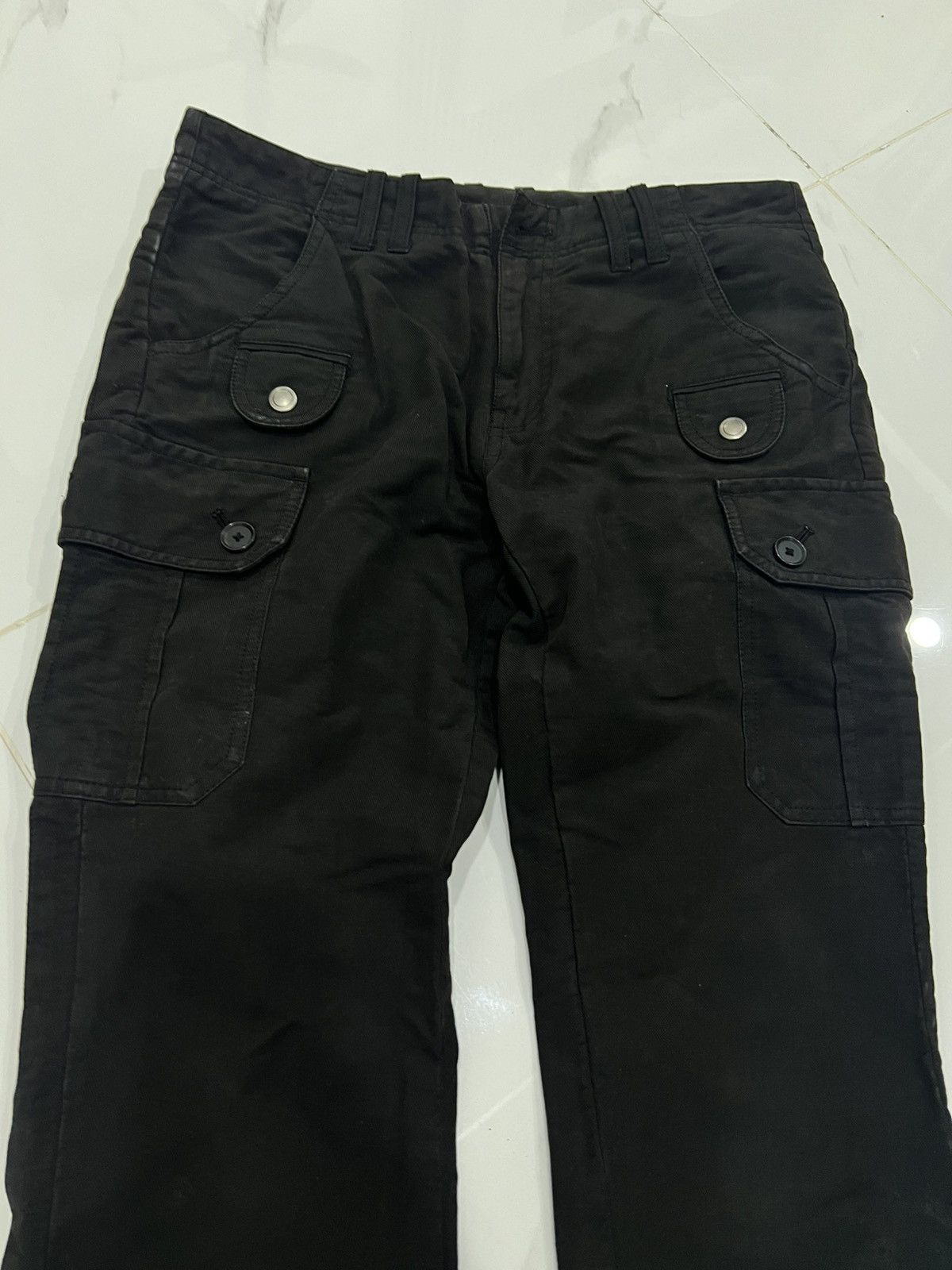 Japanese Brand Black Straight Pants 8 Multipocket Cargo Denim Pants Size US 30 / EU 46 - 6 Thumbnail