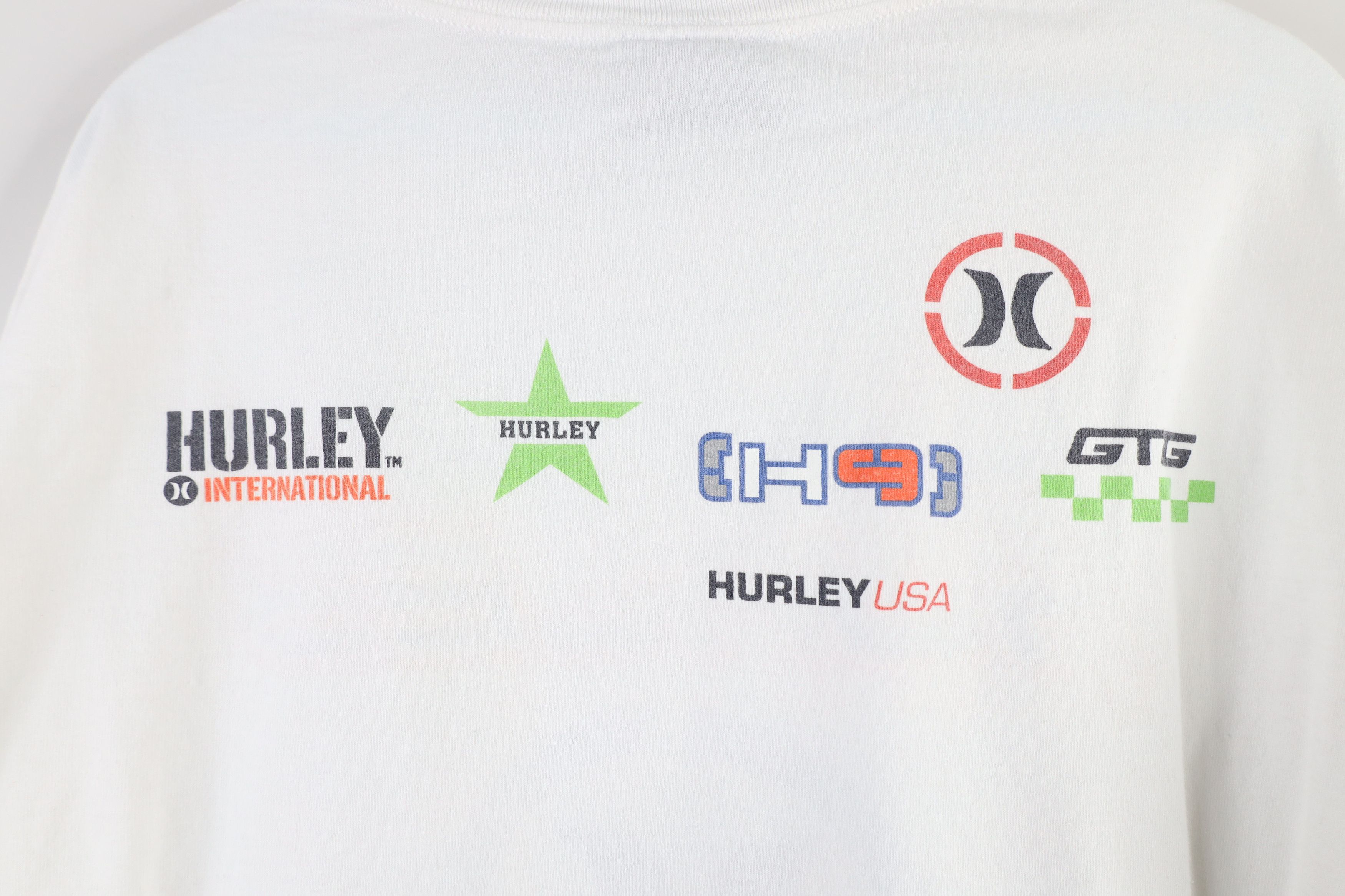 Hurley Vintage 90s Hurley t Surfing Long Sleeve T-Shirt White USA Size US L / EU 52-54 / 3 - 9 Thumbnail