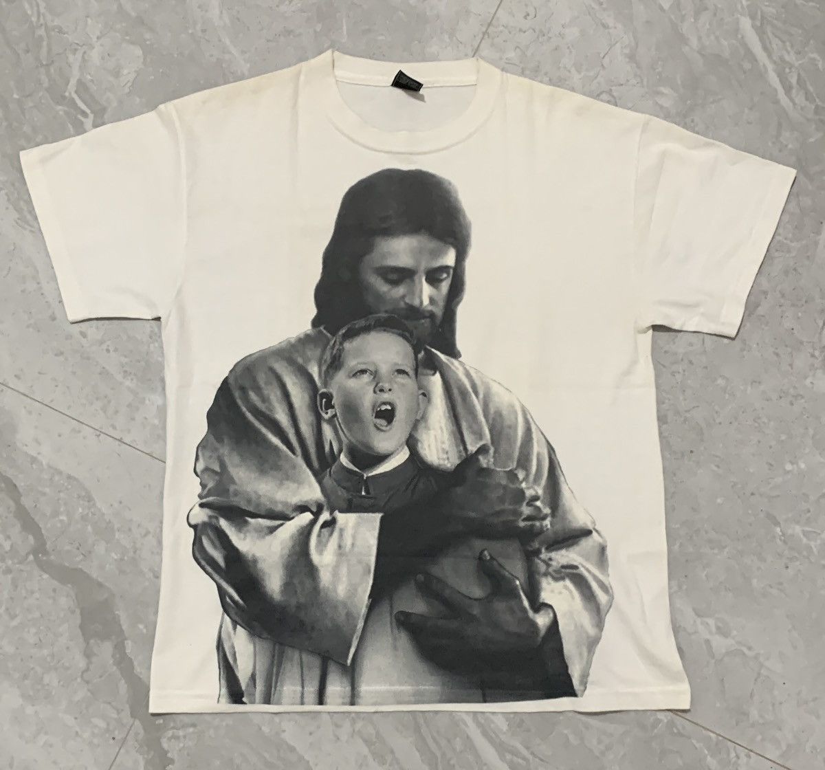 image of Freshjive X Jesus Tee X Vintage in White, Men's (Size Medium)