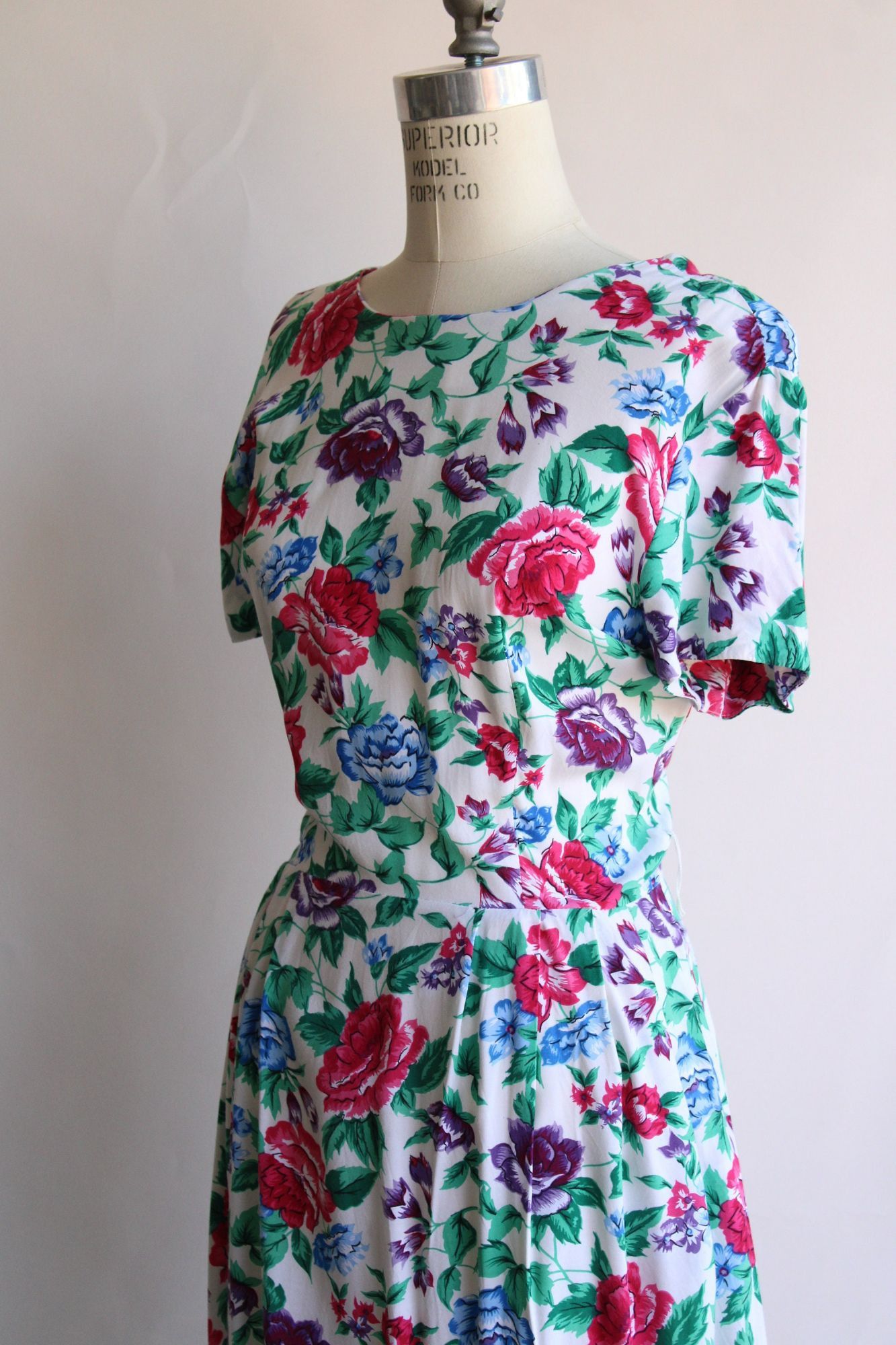 Vintage Vintage 1980's Dress with Pockets, Tareti Howard Levi Floral Size L / US 10 / IT 46 - 6 Thumbnail