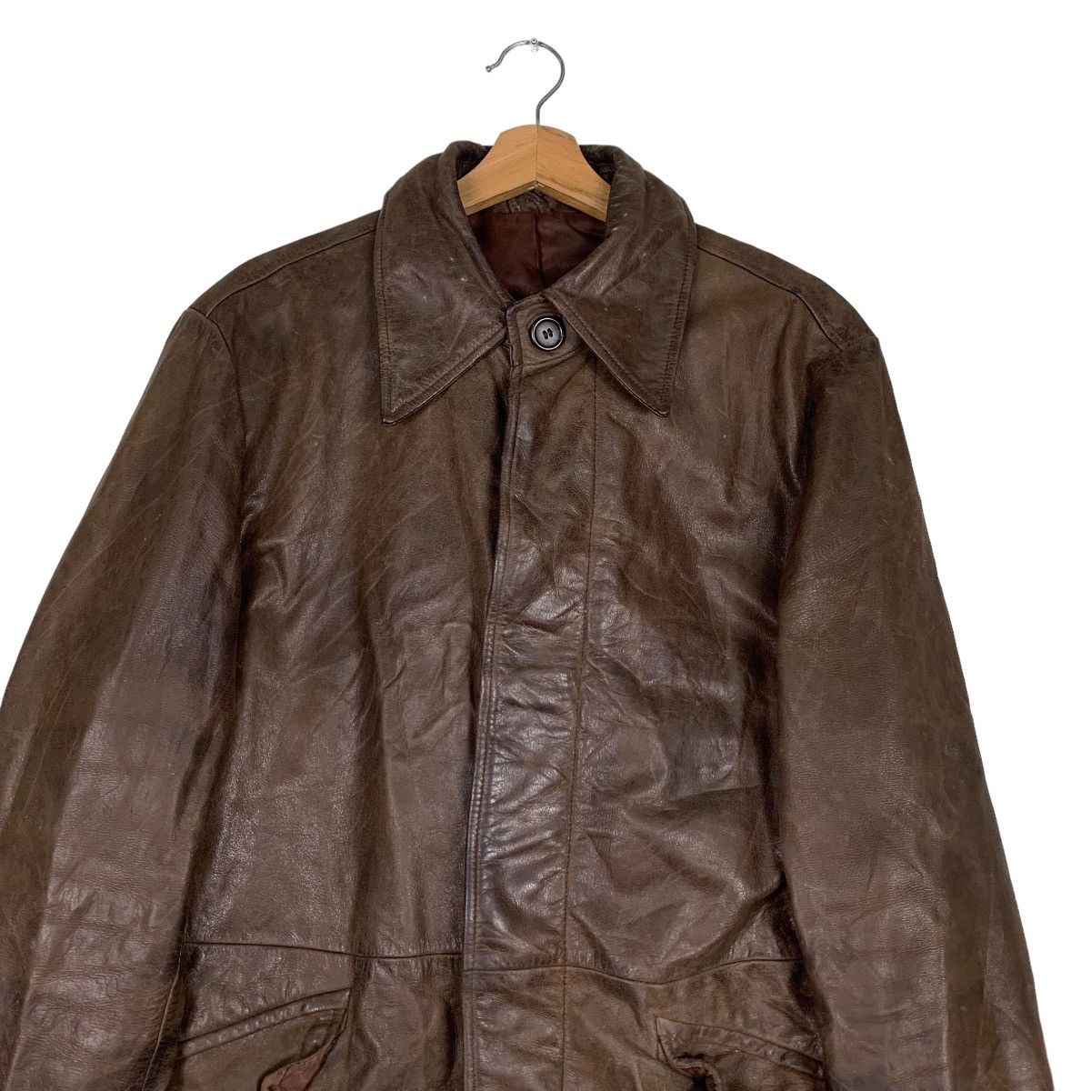 Japanese Brand Rare CIGAR BRANCH Genuine Leather Overcoat #0452-C21 Size US M / EU 48-50 / 2 - 2 Thumbnail