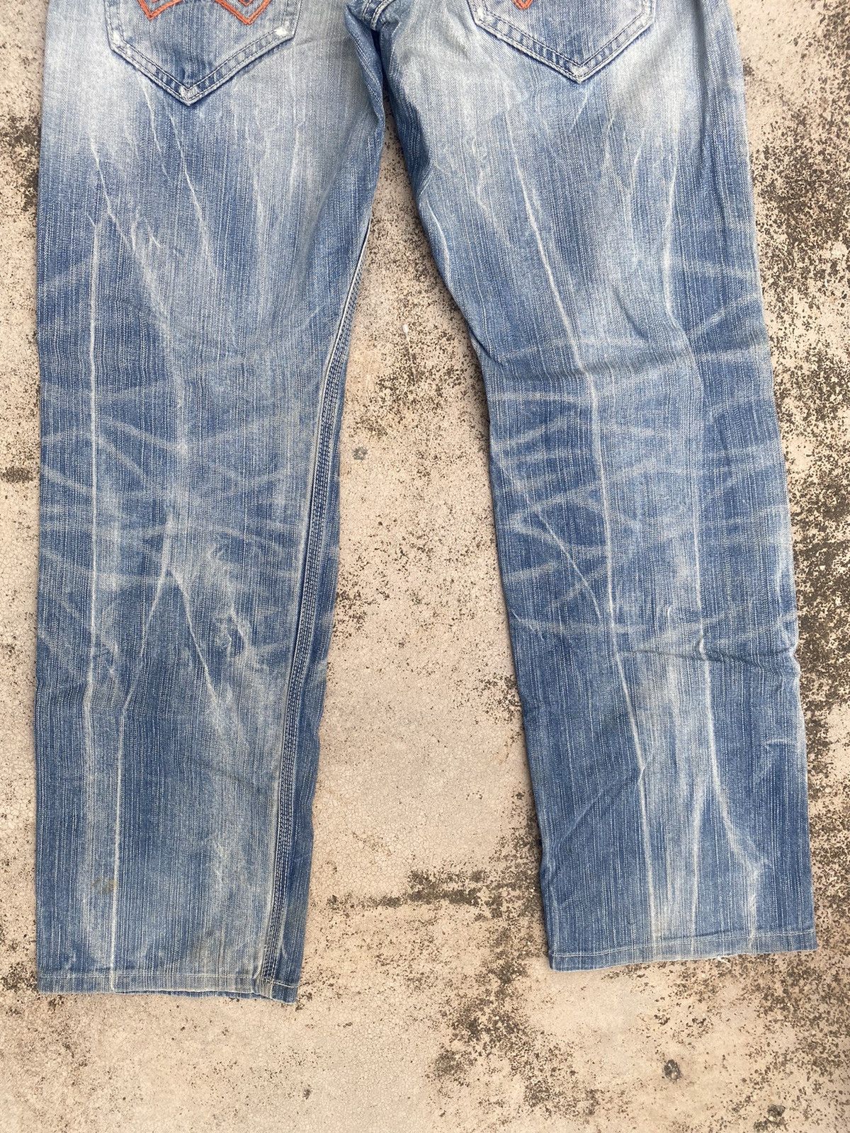 Edwin × Japanese Brand × Vintage Vintage y2K Edwin Distressed Honeycomb Denim Jeans Size US 33 - 18 Thumbnail