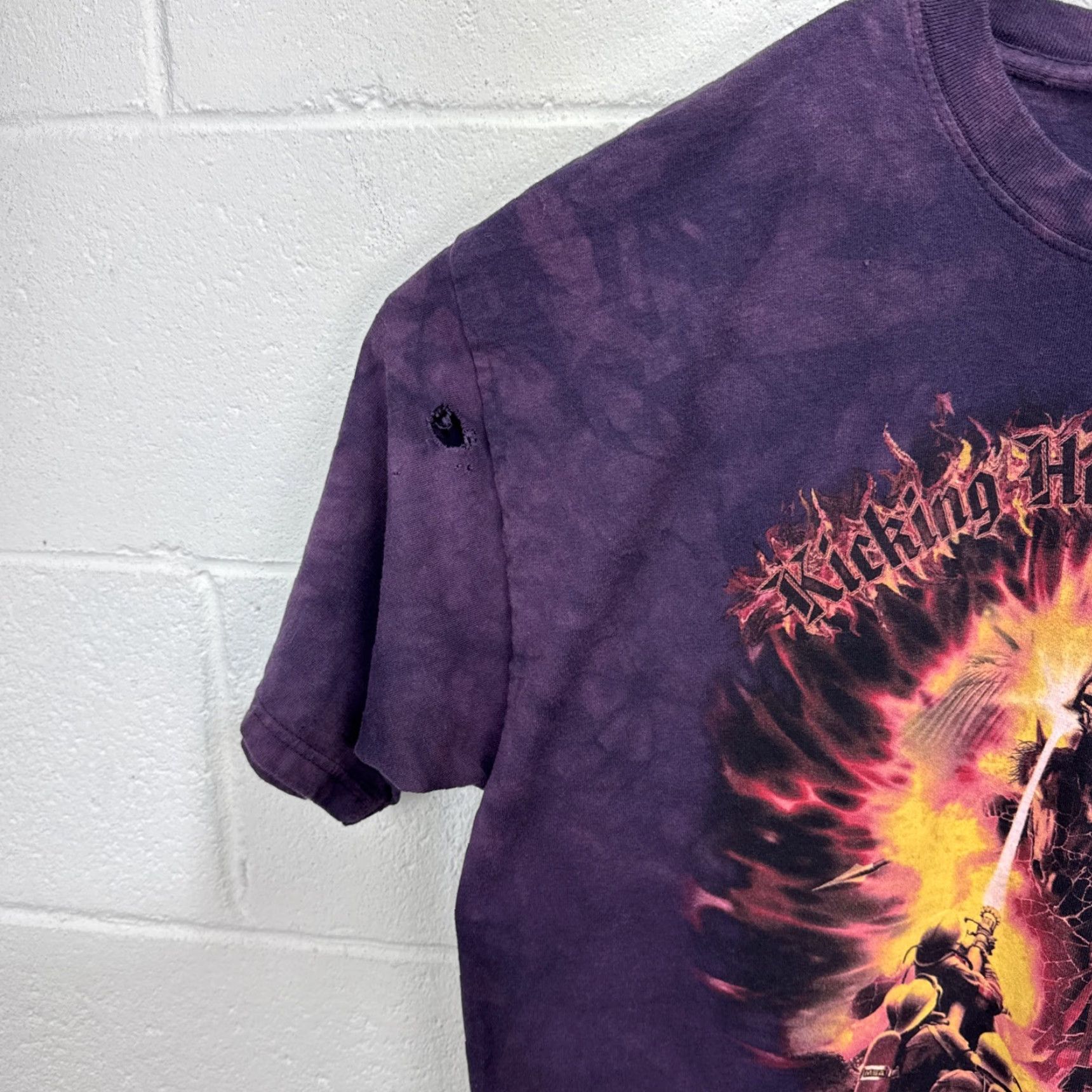 The Mountain VINTAGE The Mountain Firefighter T-Shirt Mens Large Purple Tie-Dye Grim Reaper Graphic 2000s Fall Mens Size US L / EU 52-54 / 3 - 3 Thumbnail