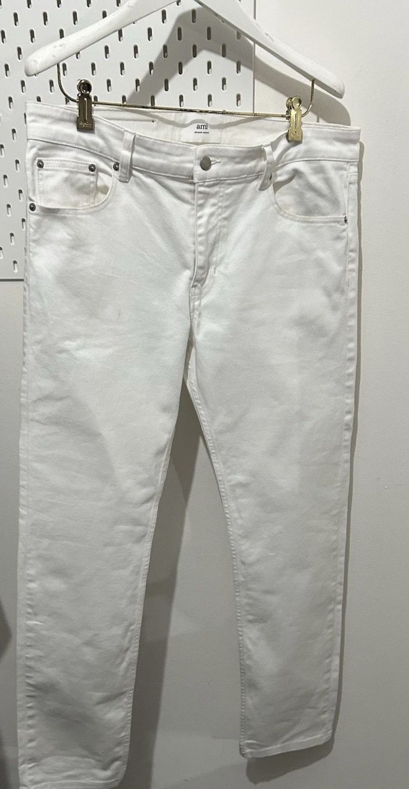 AMI AMI Paris Alexandre Mattiussi Slim Fit White Jeans Size 34 Size US 34 / EU 50 - 1 Thumbnail