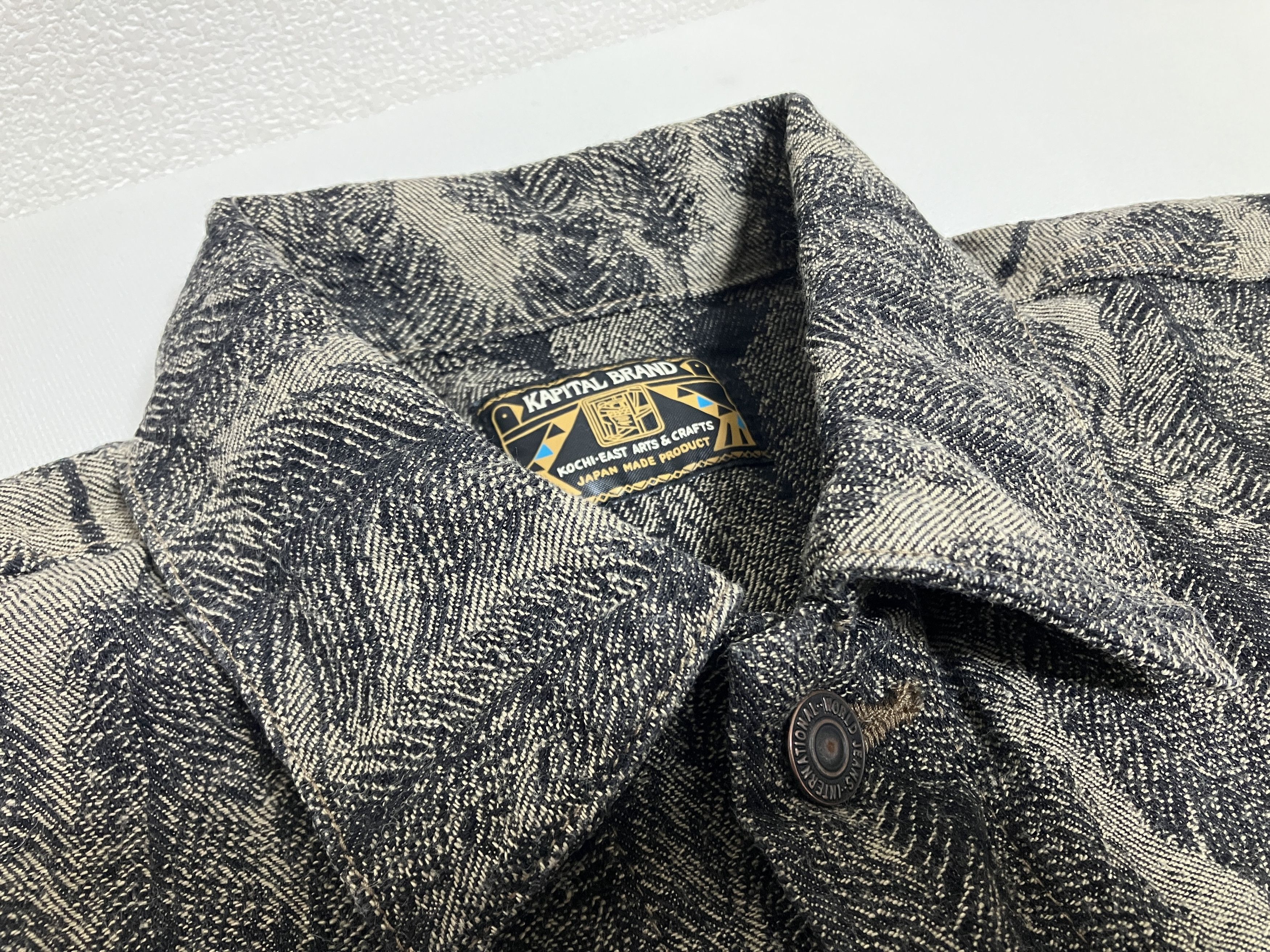 Kapital Kapital 12oz Magpie feather Denim 3rd Jacket black beige new Size US XL / EU 56 / 4 - 3 Thumbnail