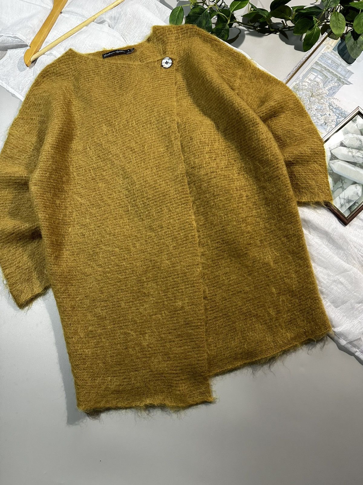 Gudrun Sjoden Gudrun Sjoden Mohair wool blend wrap cardigan jacket mustard Size S / US 4 / IT 40 - 3 Thumbnail
