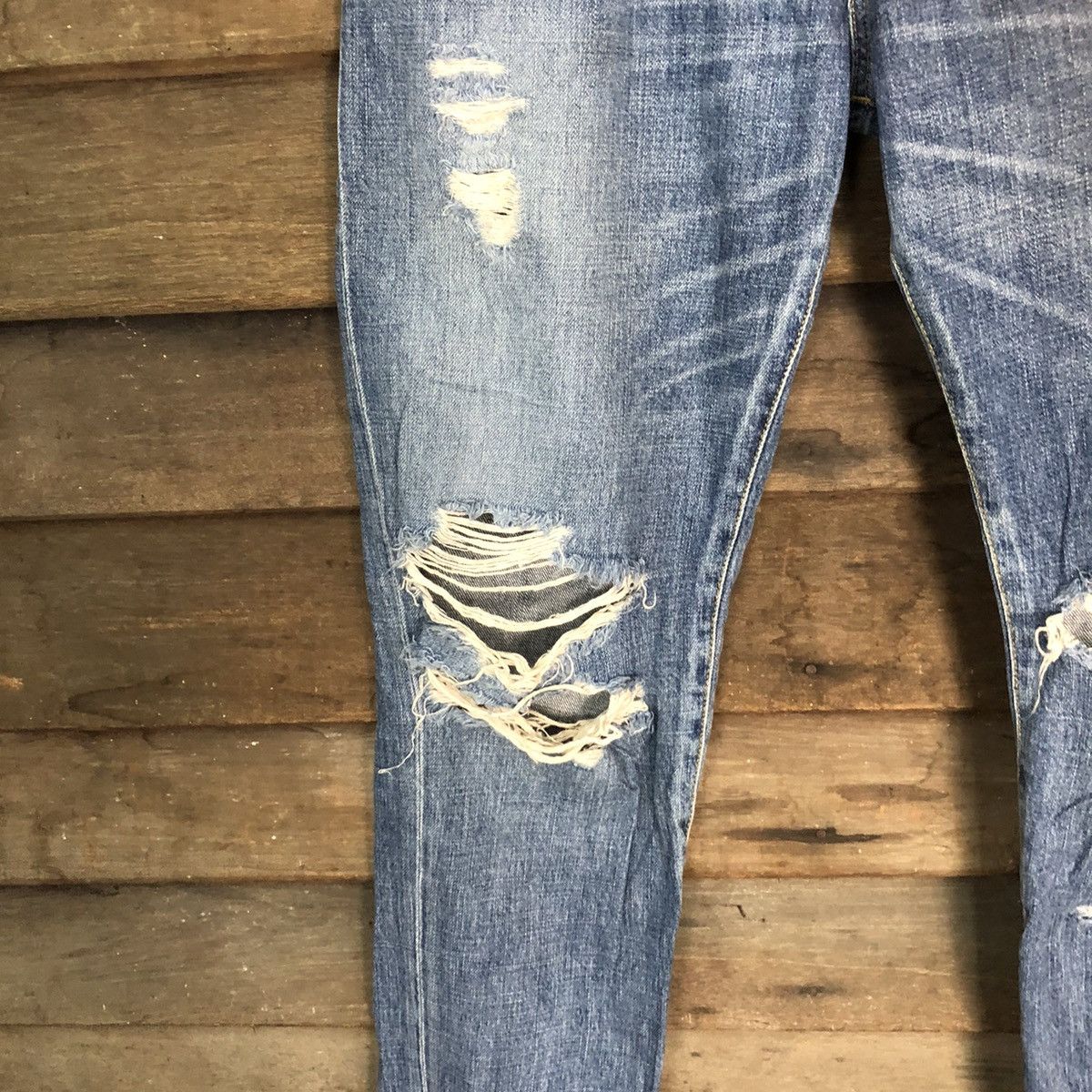 Japanese Brand Mausonde Reefur ripped distressed Blue Denim Pants #7382 Size 30" / US 8 / IT 44 - 8 Thumbnail