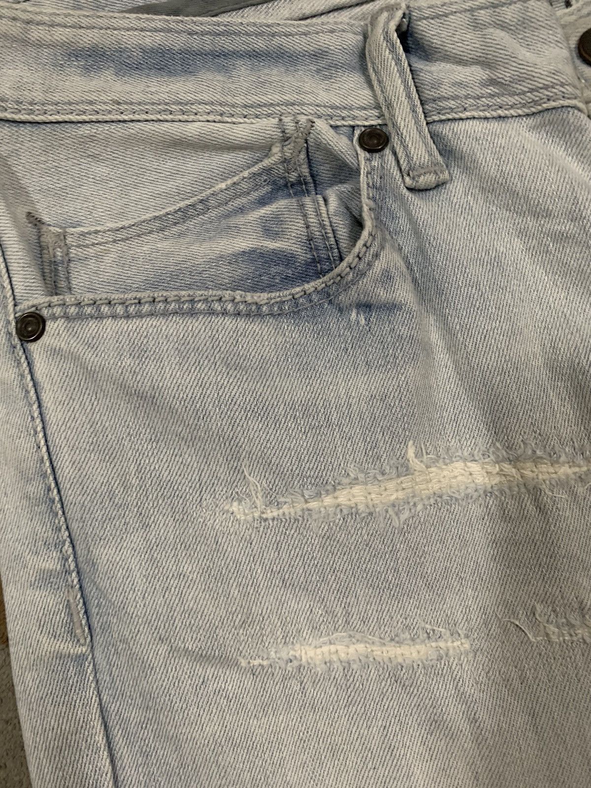 Number (N)ine Japanese Brand Gostar De Fuga Patched Distressed Punk Jeans Size US 31 - 5 Thumbnail
