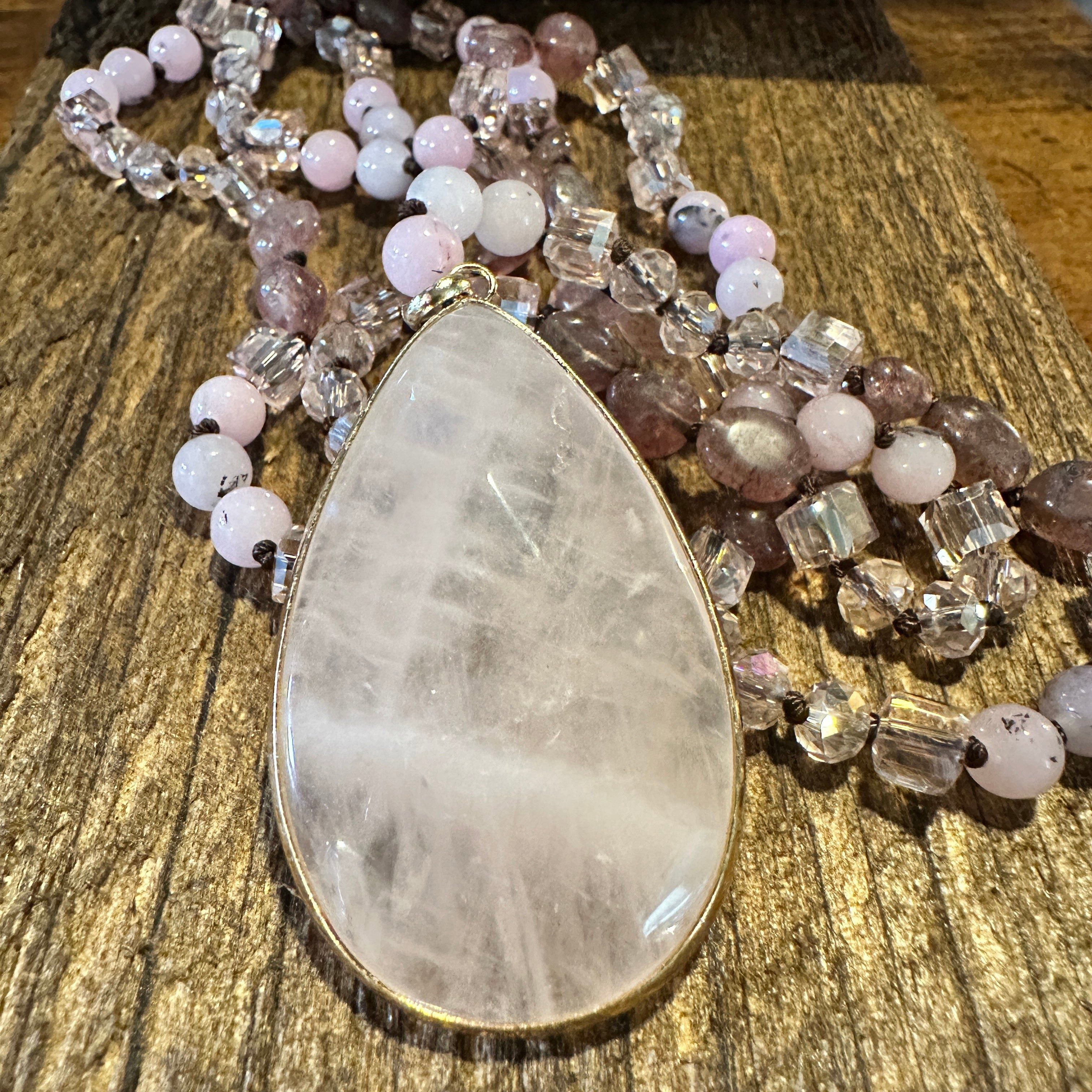 Other Bohemian Natural Stone Glass Knot Pendant Necklace | Gift Bo Size ONE SIZE - 2 Thumbnail