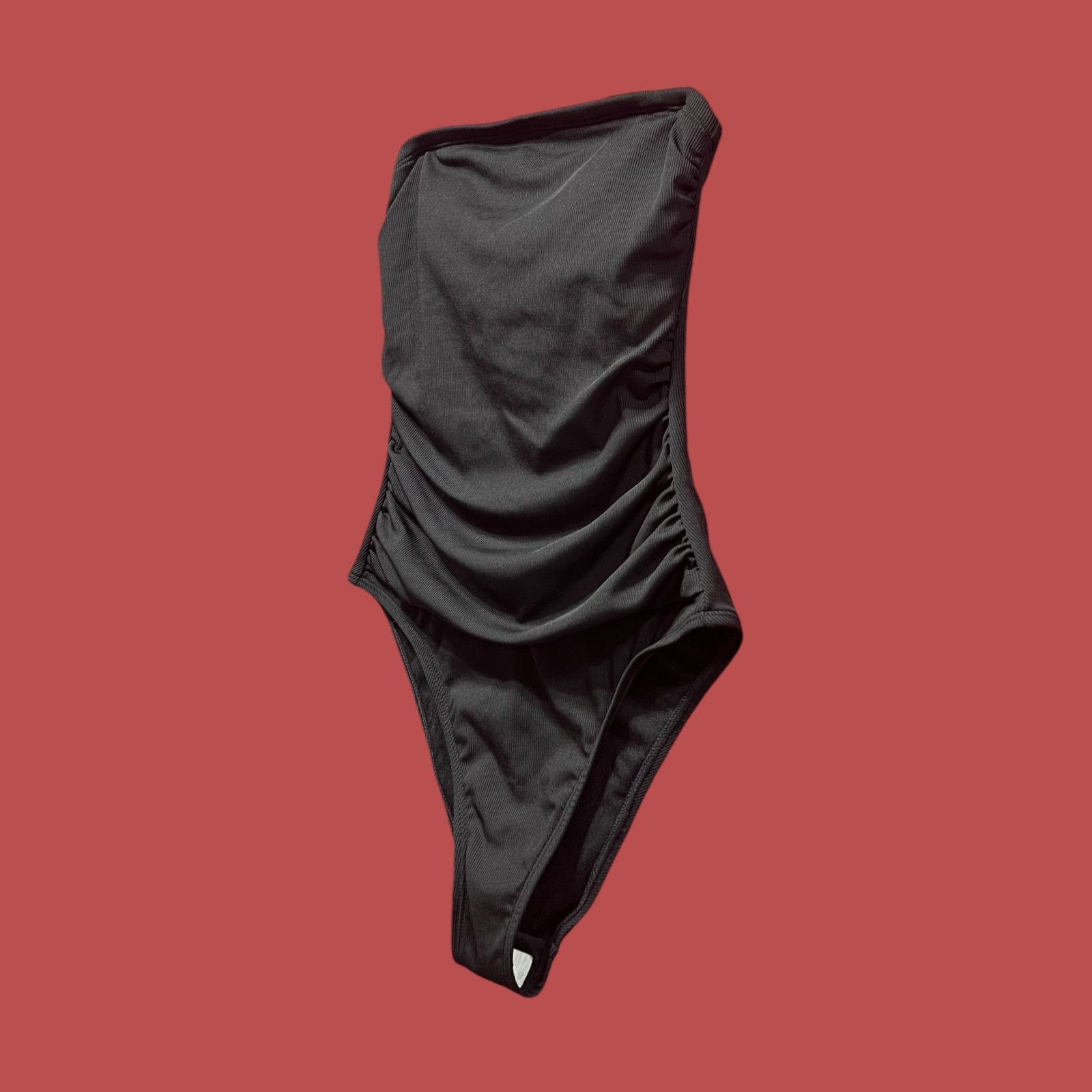 Other Shade & Shore - Women's Shirred Ribbed Bandeau Cheeky One Pi Size ONE SIZE - 20 Thumbnail
