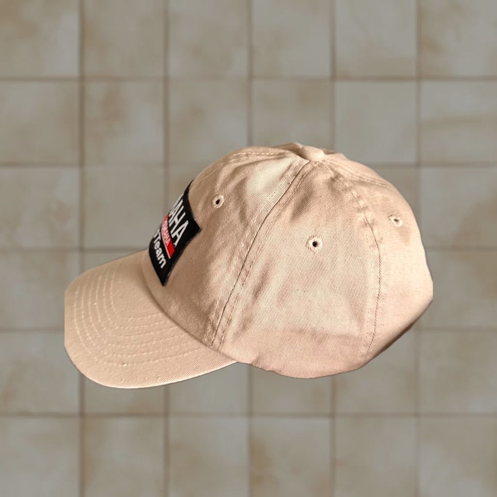 Yamaha VINTAGE Yamaha Racing Team Yamaha Patch Trucker Hat Snapback Tan Mens Adjustable Yellow 80s Motorcycle Sports Size ONE SIZE - 1 Thumbnail