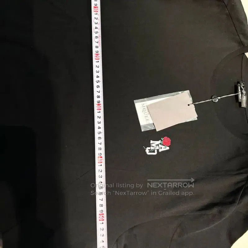 Alexander McQueen Alexander McQUEEN Black Cotton Embroidered Short Sleeve Tee Size US L / EU 52-54 / 3 - 6 Thumbnail