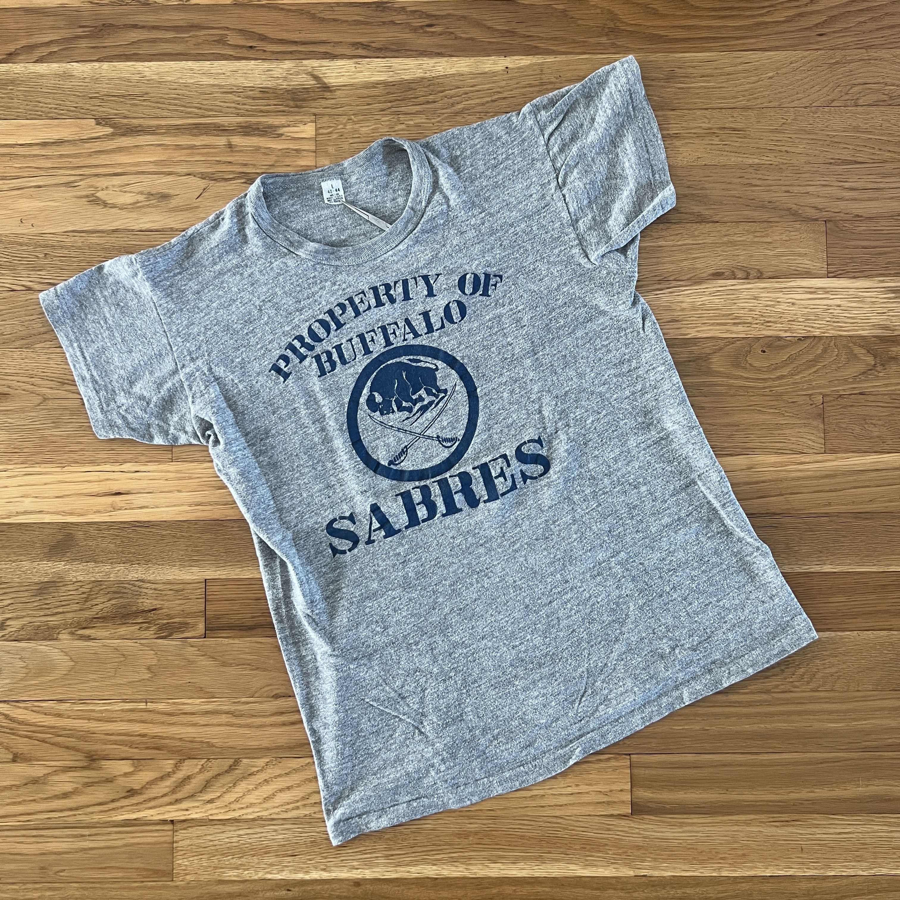 image of Nhl x Vintage Buffalo Sabres Vintage Early 70's T-Shirt in Grey, Men's (Size Medium)