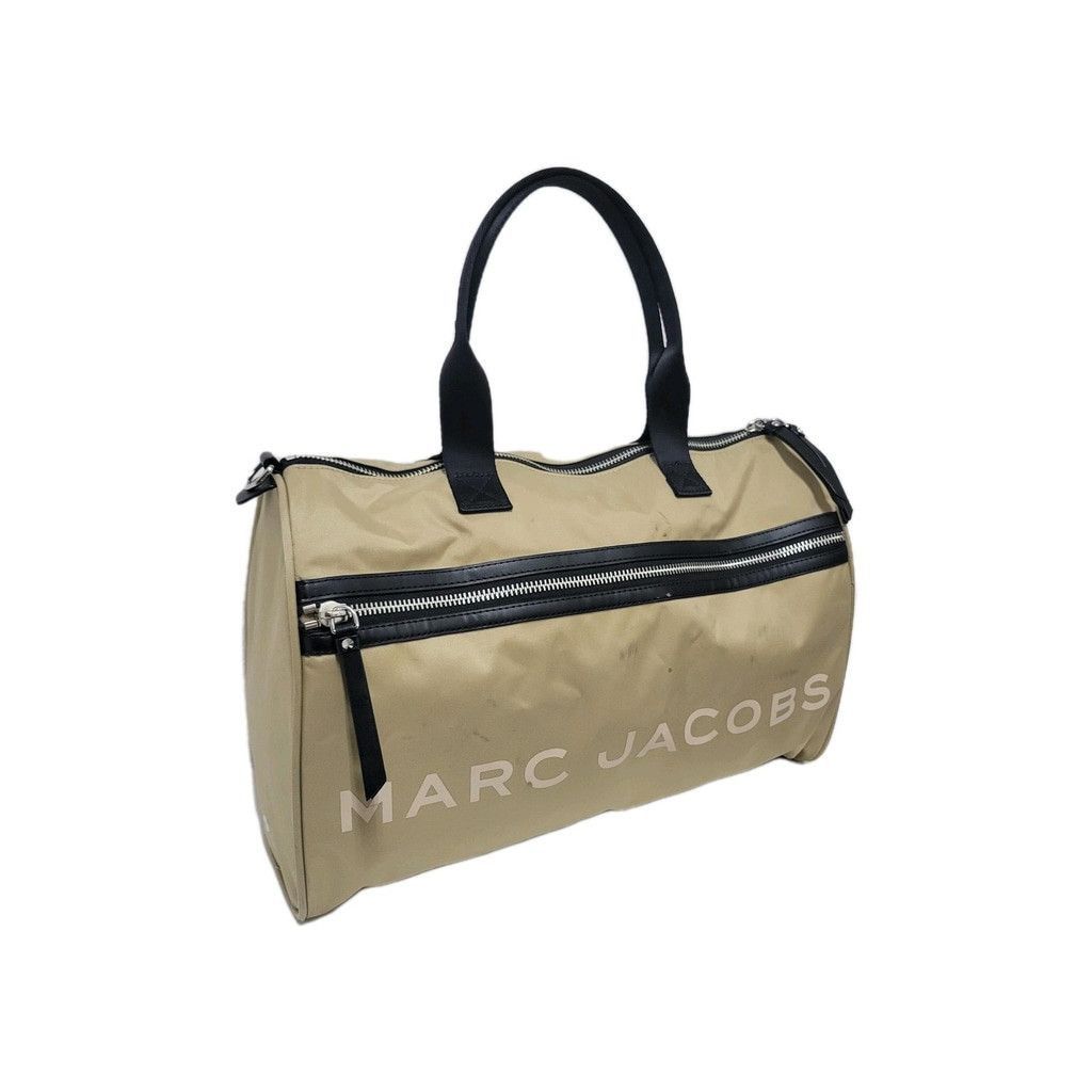 Marc Jacobs Marc Jacob Duffle Bag Khaki Black Leather Trim Double Handle Size ONE SIZE - 2 Thumbnail