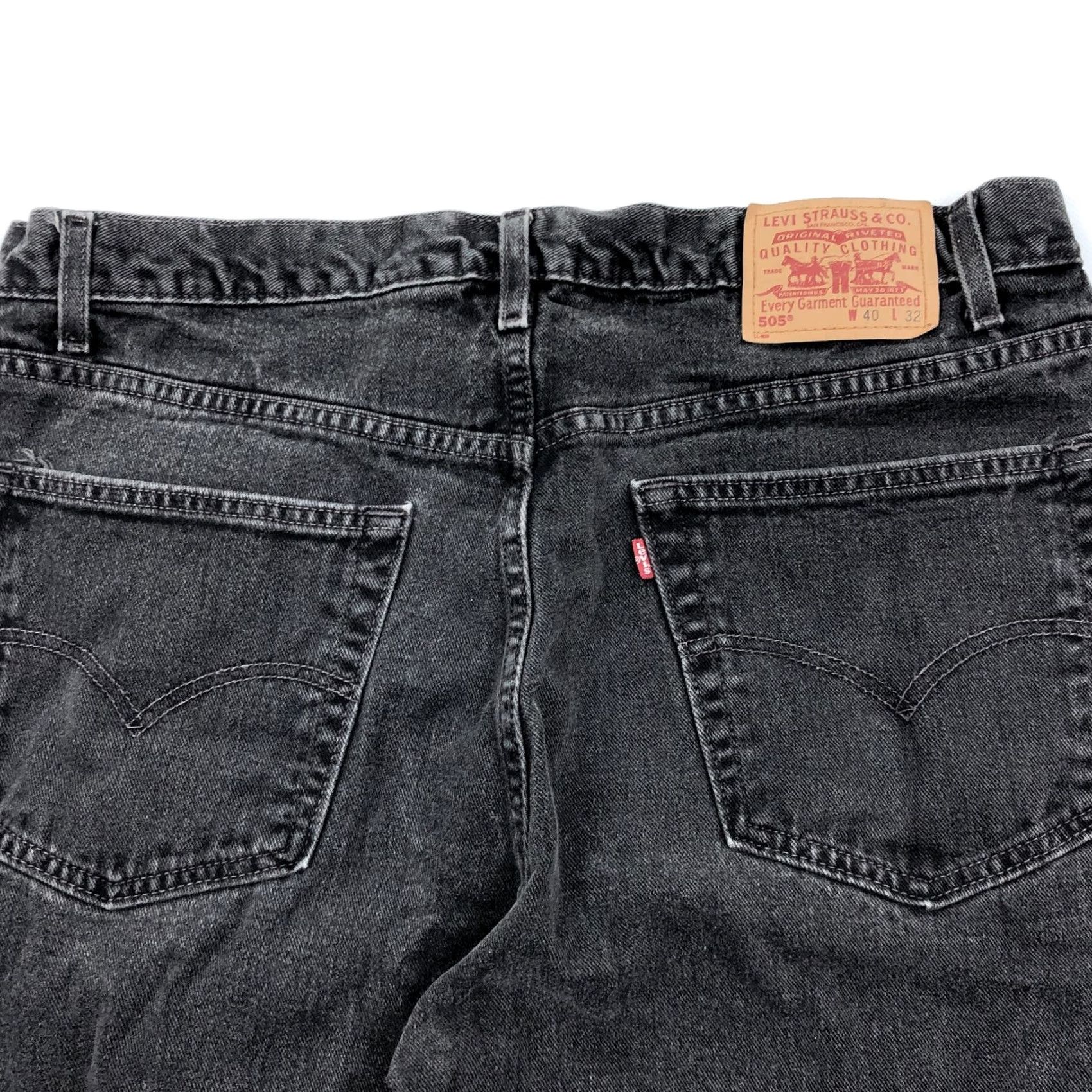 Levi's Levi's 505 Men's Regular Fit Straight Jeans 40x30 Black Denim Zip Fly Regular Waist 40 Black Denim 5-Pocket Set Vintage No Mens Size US 40 / EU 56 - 5 Thumbnail
