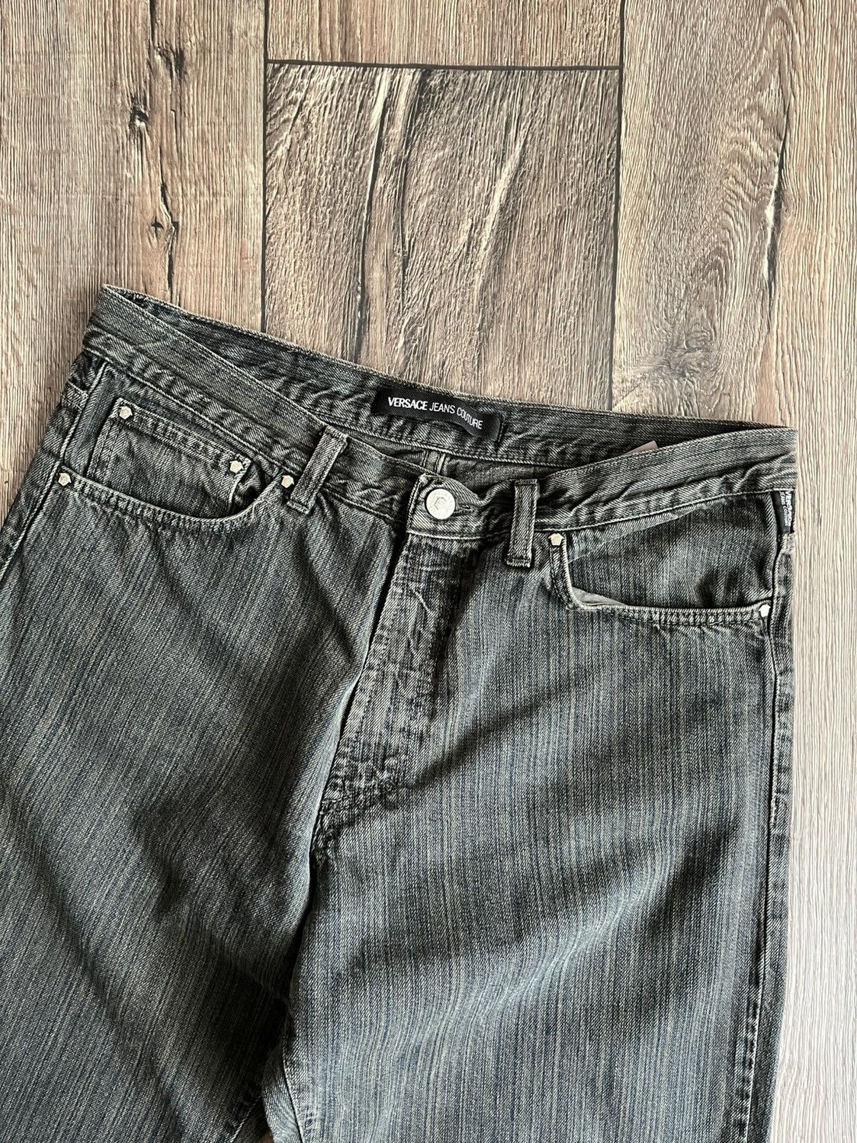 Versace × Versace Jeans Couture Made In Italy Vintage Versace Jeans Couture Striped Denim Size US 34 / EU 50 - 13 Thumbnail