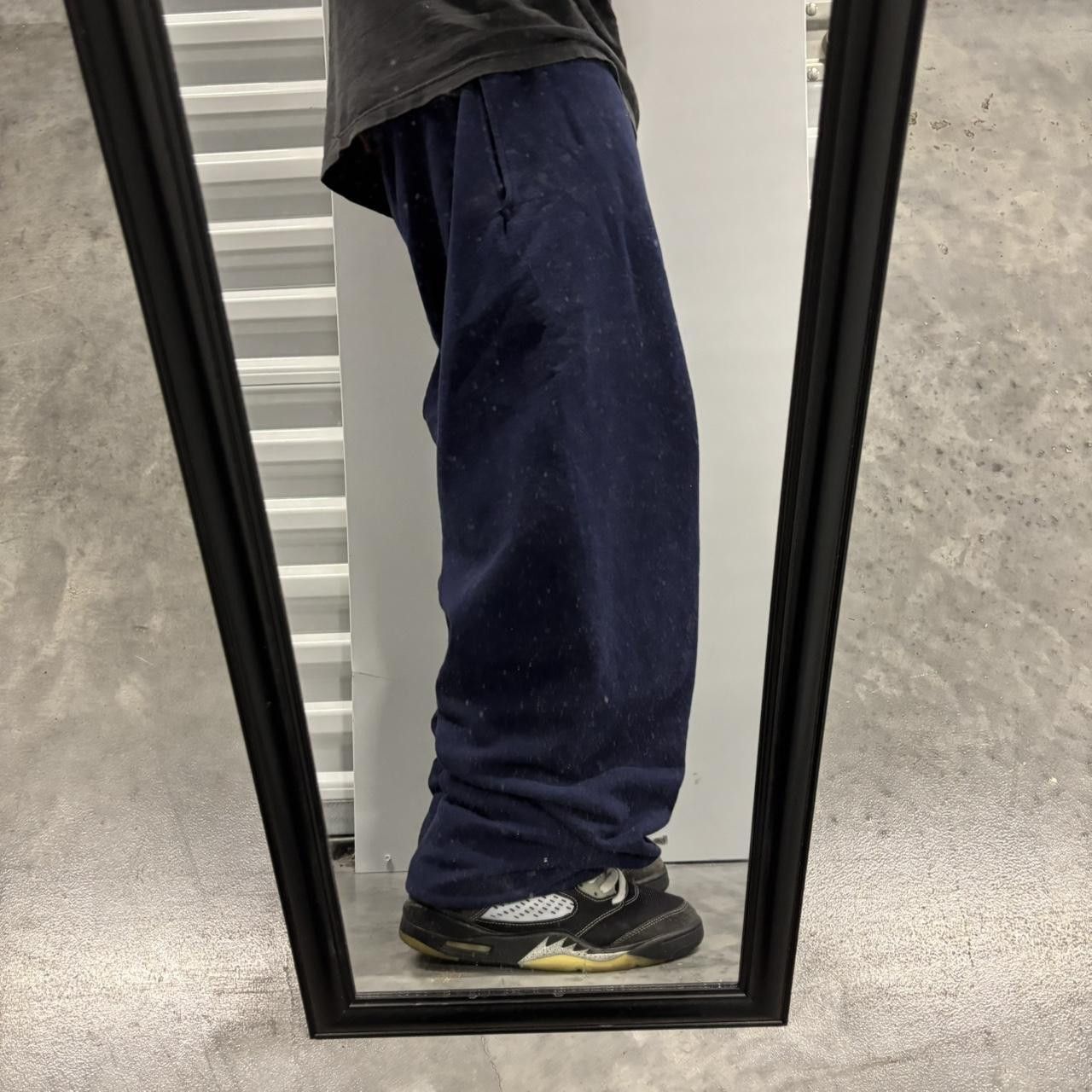 Japanese Brand × Vintage Crazy Vintage Y2K/2000s Baggy Navy Blue Skater Essential Sweatpants! Size US 34 / EU 50 - 2 Thumbnail