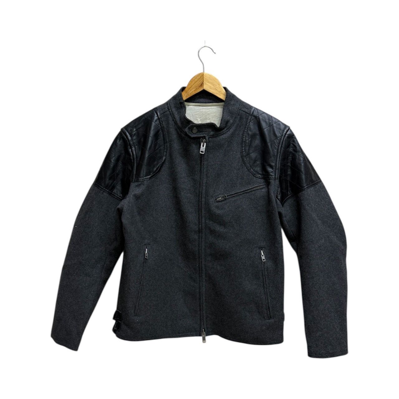Chevignon Vintage Chevignon patch leather shoulder wool jacket Size US M / EU 48-50 / 2 - 1 Thumbnail