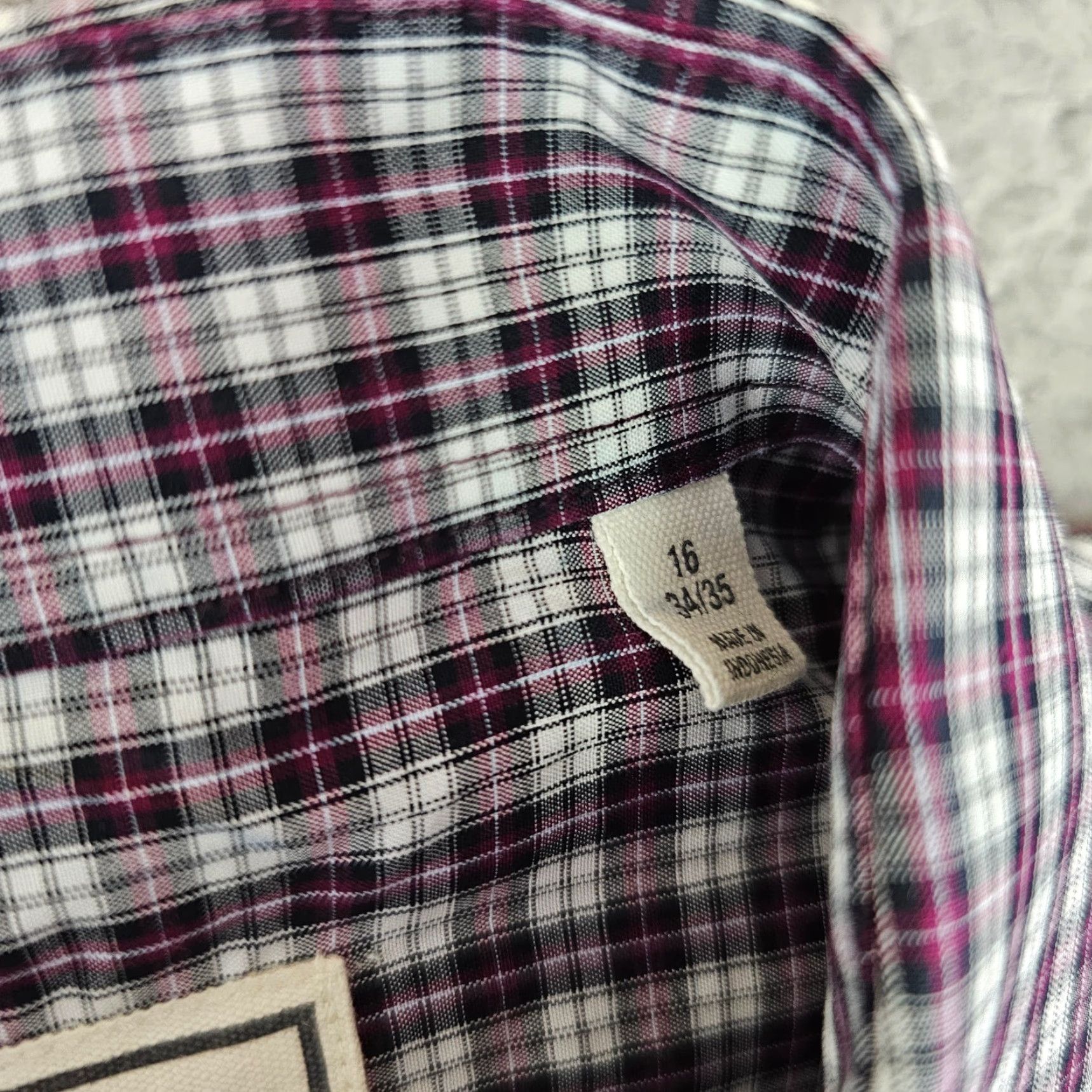 Todd Snyder Todd Snyder Dress Shirt Mens 16 34/35 Purple Check Button Up Long Sleeve Cotton Size 42R - 4 Thumbnail