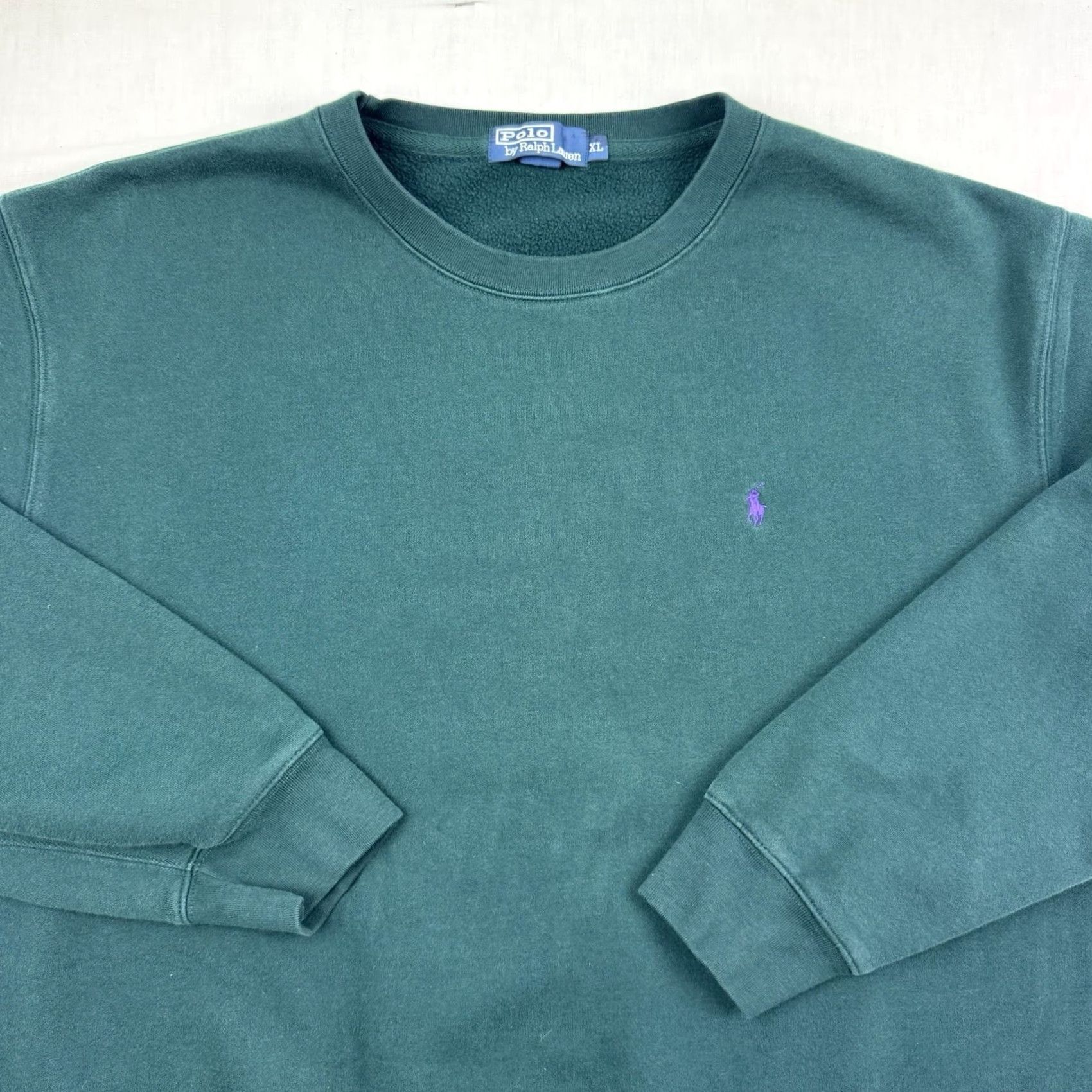 Polo Ralph Lauren VINTAGE Polo Ralph Lauren Sweatshirt Adult XL Crewneck Pullover Green Designer 90s Mens Size US XL / EU 56 / 4 - 2 Thumbnail