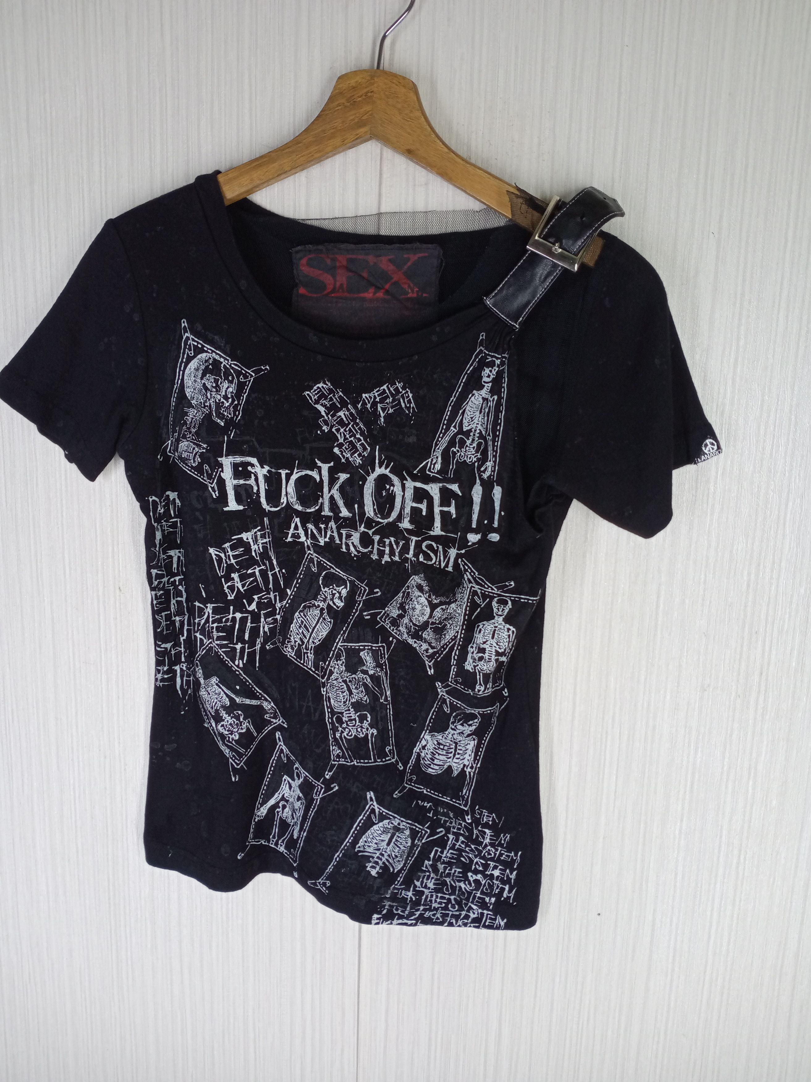Japanese Brand Rare H. Anarchyism "FUCK OFF!!" Punk Tshirt Size XS / US 0-2 / IT 36-38 - 2 Thumbnail