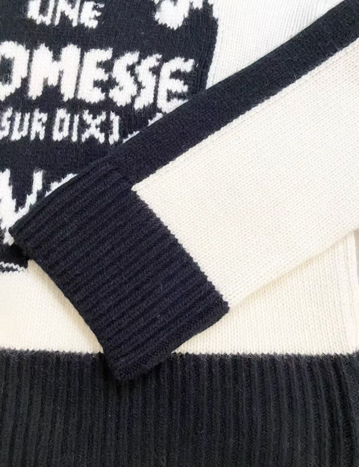 Dior Dior F38 Black & White Color Block Logo Sweater J33 Size XS / US 0-2 / IT 36-38 - 5 Thumbnail