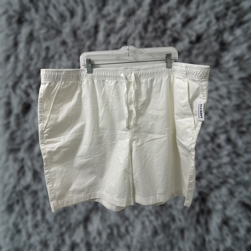 Old Navy Old Navy Mens 3XL White Jogger Shorts 7” Inseam Elastic Drawstring Pockets Chino Cotton Spandex Regular Beach Outdoor Vintage: No Size US 39 - 1 Thumbnail