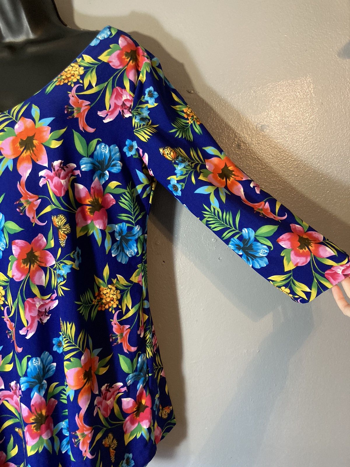 Other Attitudes by Renee blue floral reversible blouse Size M / US 6-8 / IT 42-44 - 2 Thumbnail