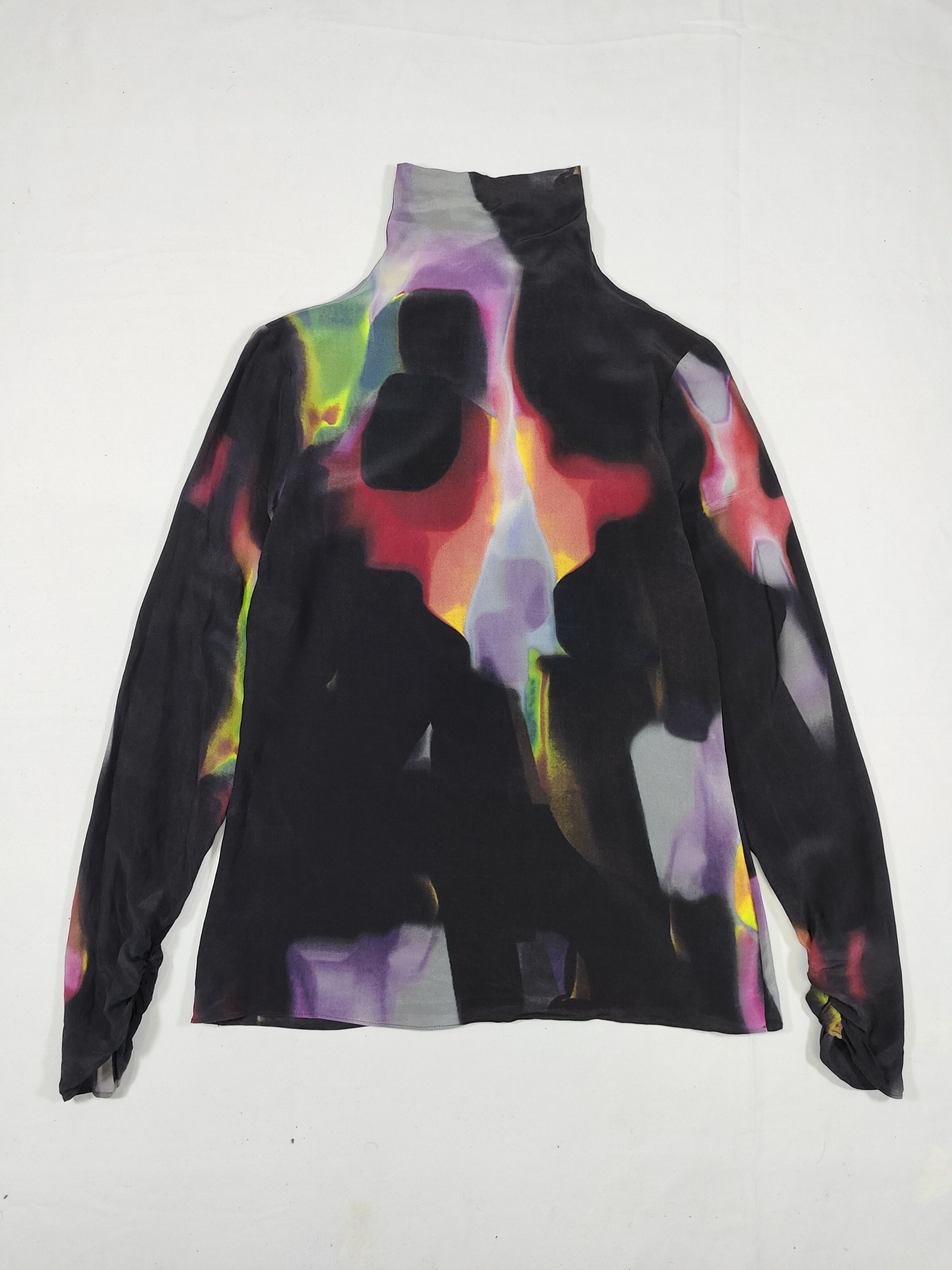 Moschino Moschino Cheapandchic❤️‍🔥Abstract Art Sheer Turtleneck Top Size M / US 6-8 / IT 42-44 - 5 Thumbnail