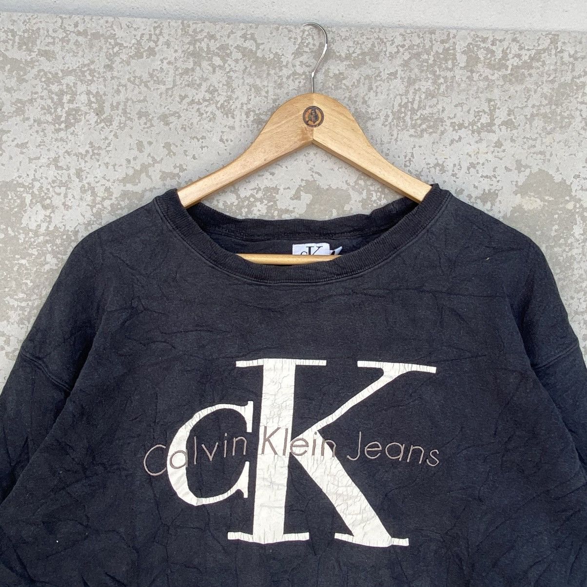 Other Vintage Calvin Klein Jeans Big Printed Crewneck NavyBlue Size US L / EU 52-54 / 3 - 4 Thumbnail