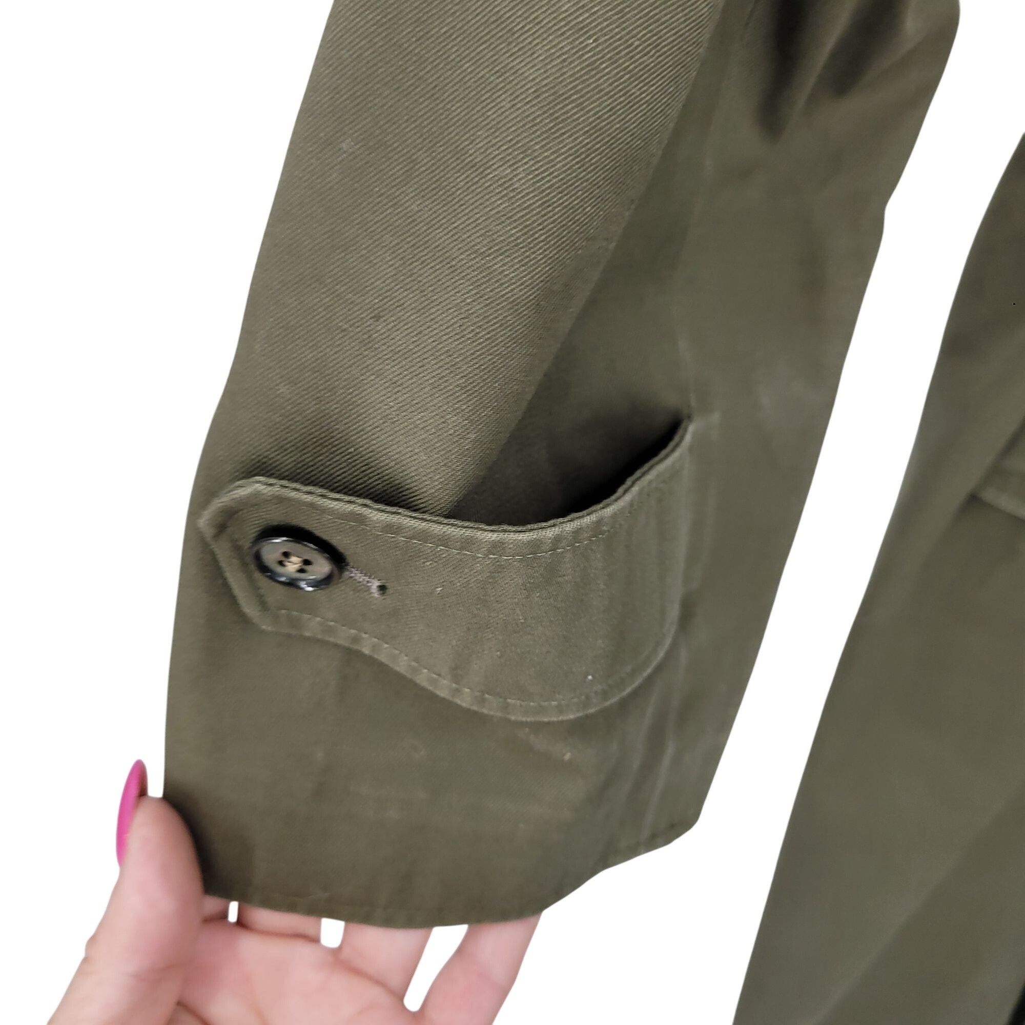 Vintage Vintage Army Green Military Trench Coat XL Belt Shoulder Tab Size US XL / EU 56 / 4 - 8 Thumbnail