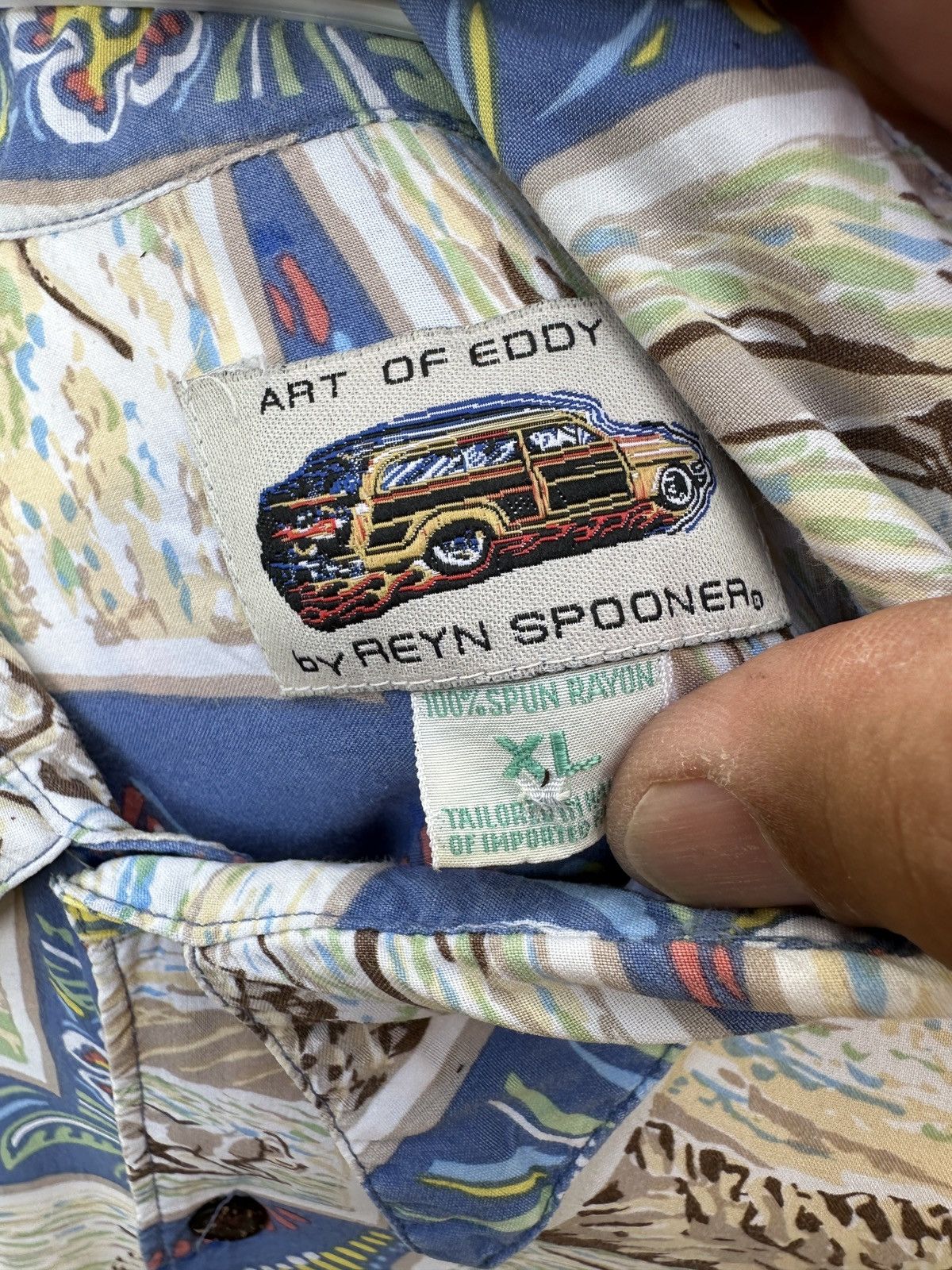 Reyn Spooner Reyn Spooner Hawaiian Print Full Button Blue Men's XL Size US XL / EU 56 / 4 - 4 Thumbnail