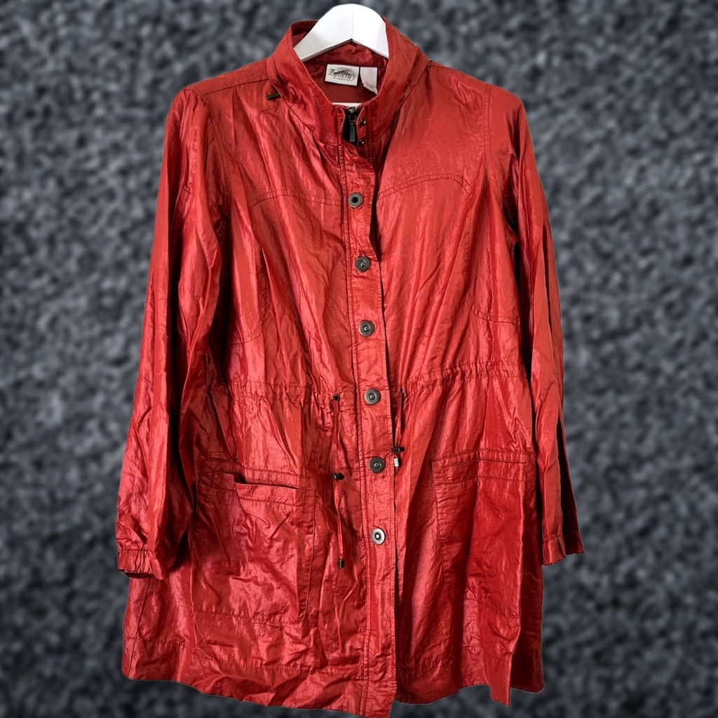 Vintage Chico's Zenergy Womens Windbreaker Jacket Coat Drawstring Orange Large 2 Nylon Zip Full Zip Lightweight Pockets Size XS / US 0-2 / IT 36-38 - 1 Thumbnail