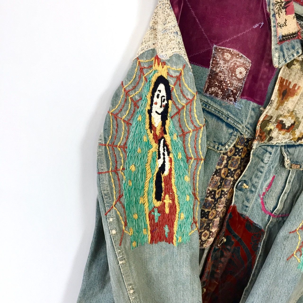Kapital KAPITAL 15SS VIRGIN MARY PATCHWORK DENIM JACKET Size US M / EU 48-50 / 2 - 4 Thumbnail