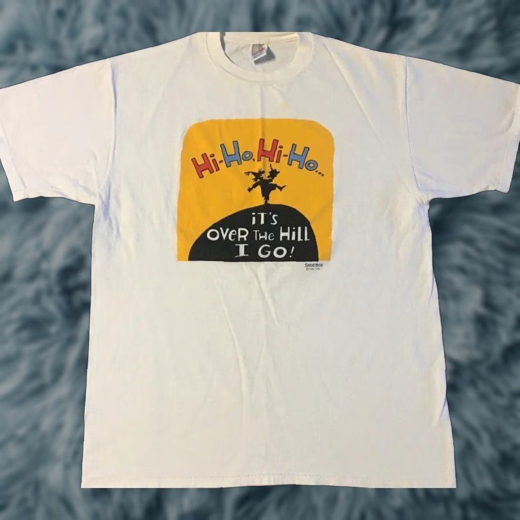 Vintage VINTAGE 90s Over The Hill I Go! Faded Shirt XL USA Birthday Funny Humor Joke Grunge Shirt Men XL White USA 90s Grunge Fun Happy Comedy T-Shirt Size US XL / EU 56 / 4 - 1 Thumbnail