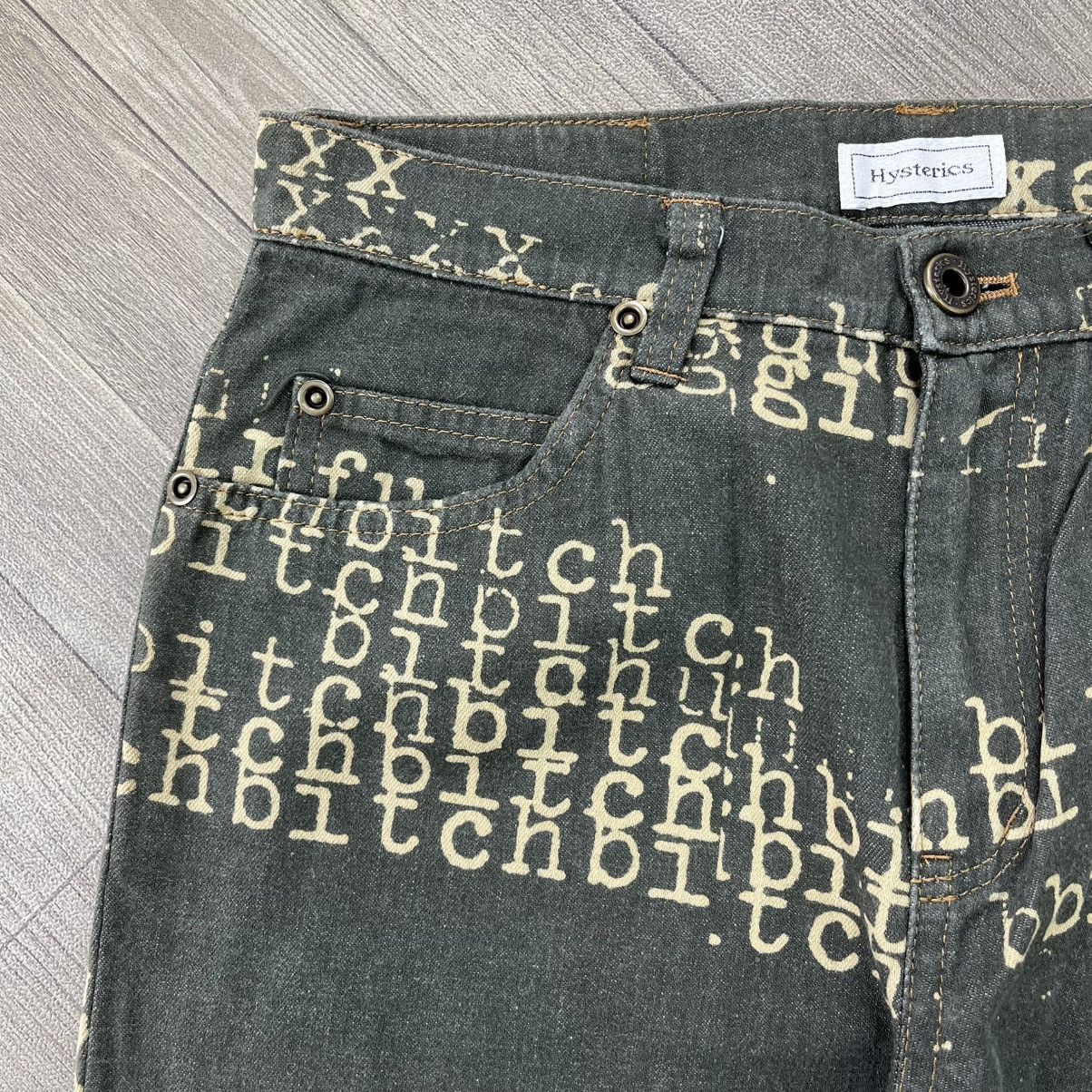 Hysteric Glamour Hysteric Glamour Sex Fuck Bitch Typewritter Flared Jeans Y2K Size US 28 / EU 44 - 3 Thumbnail