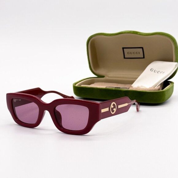 Gucci NEW GUCCI SUNGLASSES GG1558SK 005 BURGUNDY WOMEN EYEWEAR Size ONE SIZE - 2 Thumbnail