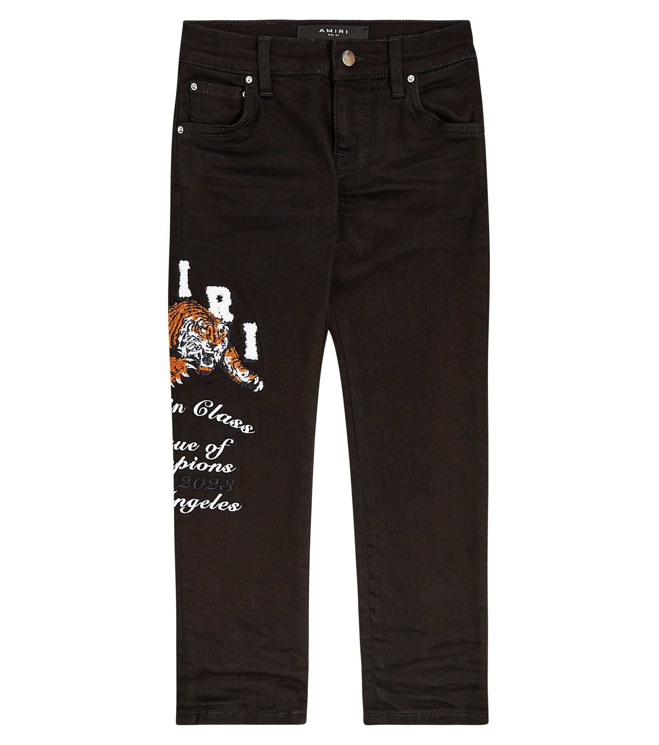 Amiri o1w1db11224 KIDS Logo Embroidered Jean in Black Size US 26 / EU 42 - 1 Thumbnail