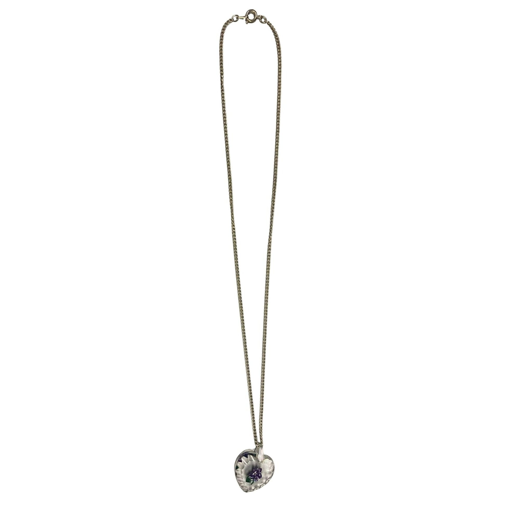 Other Vintage Heart-Shaped Acrylic Pendant Necklace With Purple Size ONE SIZE - 2 Thumbnail