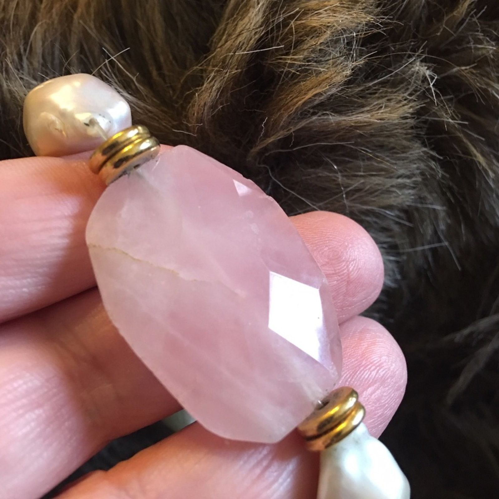 Jewelry Faceted pink quartz mother of pearl bracelet Size ONE SIZE - 6 Thumbnail