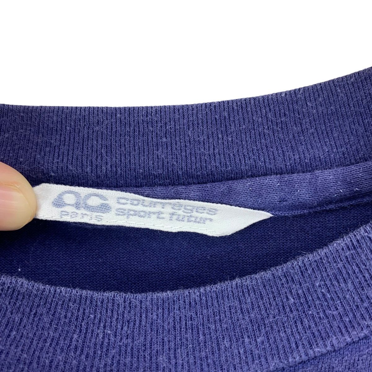 Courreges × Vintage Vintage COURREGES printed spellout logo navy blue tee Size US M / EU 48-50 / 2 - 3 Thumbnail