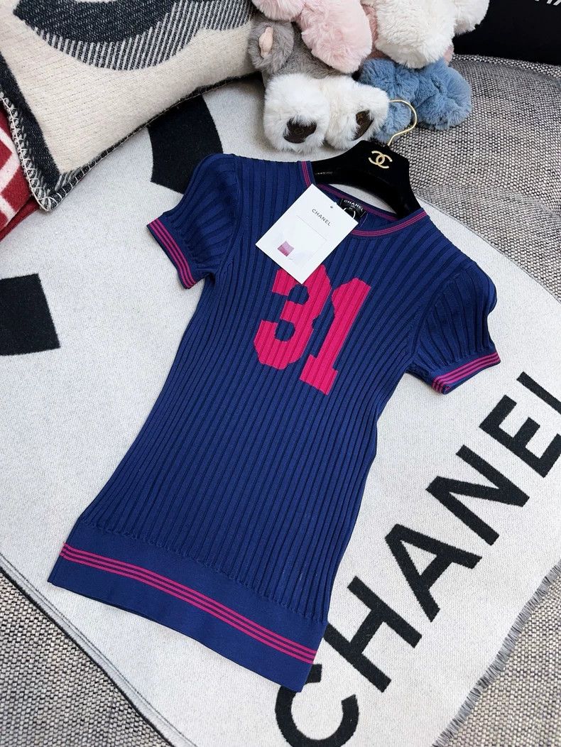 Chanel Chanel Dark blue red border No. 31 number double C knitwea Size XS / US 0-2 / IT 36-38 - 7 Thumbnail