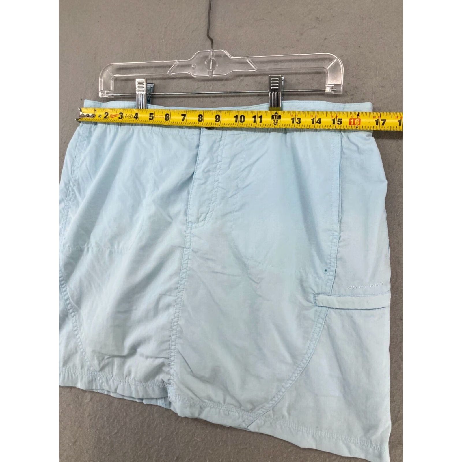 Vintage Columbia Skirt Womens 10 Blue Titanium OmniDry Rip Stop Mini Short Pockets Logo Beach Hiking Casual Travel Spring Summer Fall Women XS-XL Size 32" / US 10 / IT 46 - 2 Thumbnail