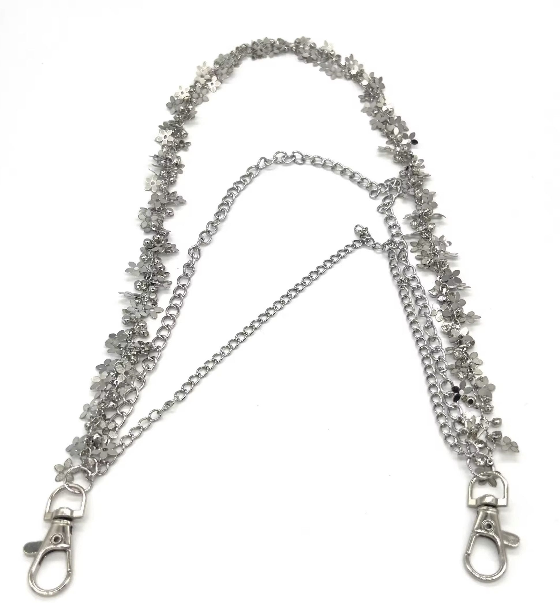 Other Silvery Floral leaf Three layers Metal Waist Pant Chain Size ONE SIZE - 3 Thumbnail