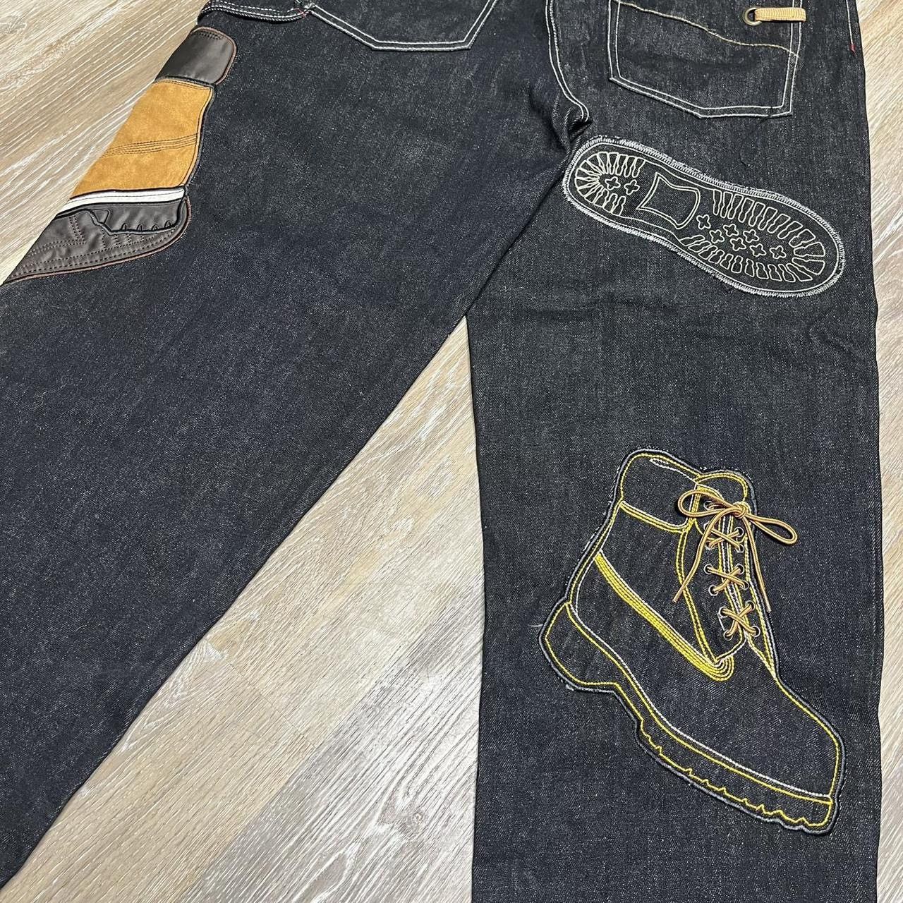 Vintage RARE baggy raw blue wheat timb jeans Size US 38 / EU 54 - 6 Thumbnail
