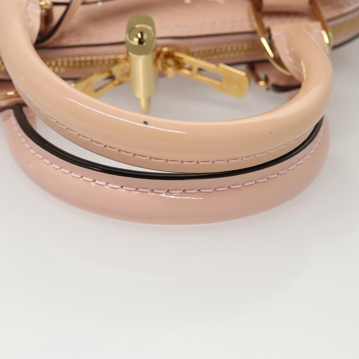 Louis Vuitton LOUIS VUITTON Vernis Alma BB Hand Bag Pink Rose Valerine Size ONE SIZE - 7 Thumbnail